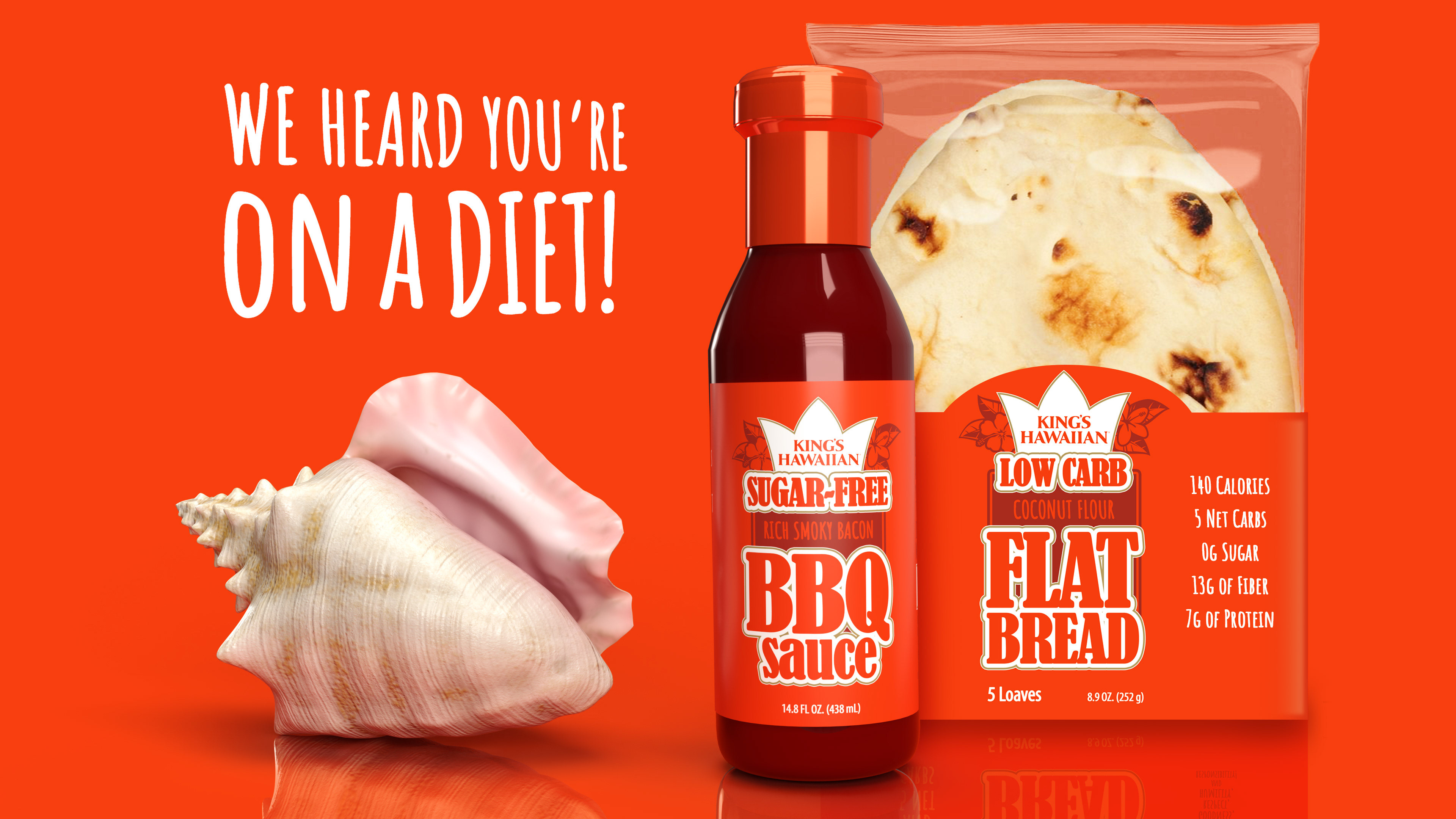 Objective: Explore how a heritage food brand could expand into better-for-you CPG products without losing visual recognition.  Solution: Designed a cohesive sugar-free and low-carb product concept that mirrors familiar King’s Hawaiian-style brand cues while introducing new dietary-focused offerings. The concept supports portfolio expansion, clearer shelf blocking, and stronger relevance with consumers seeking lower-sugar and lower-carb meal options.