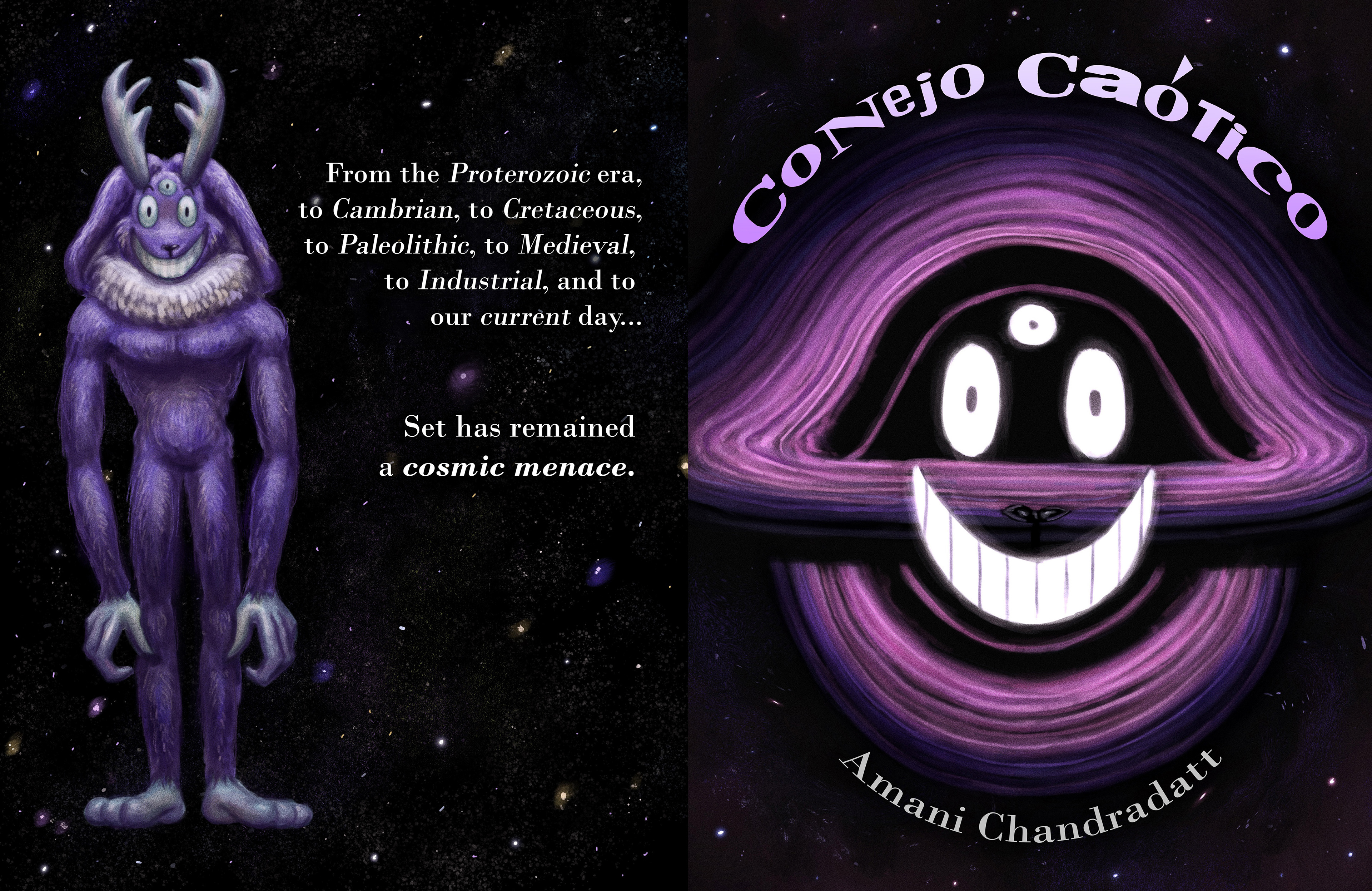 "Conejo Caótico" covers - a zine done in 2024