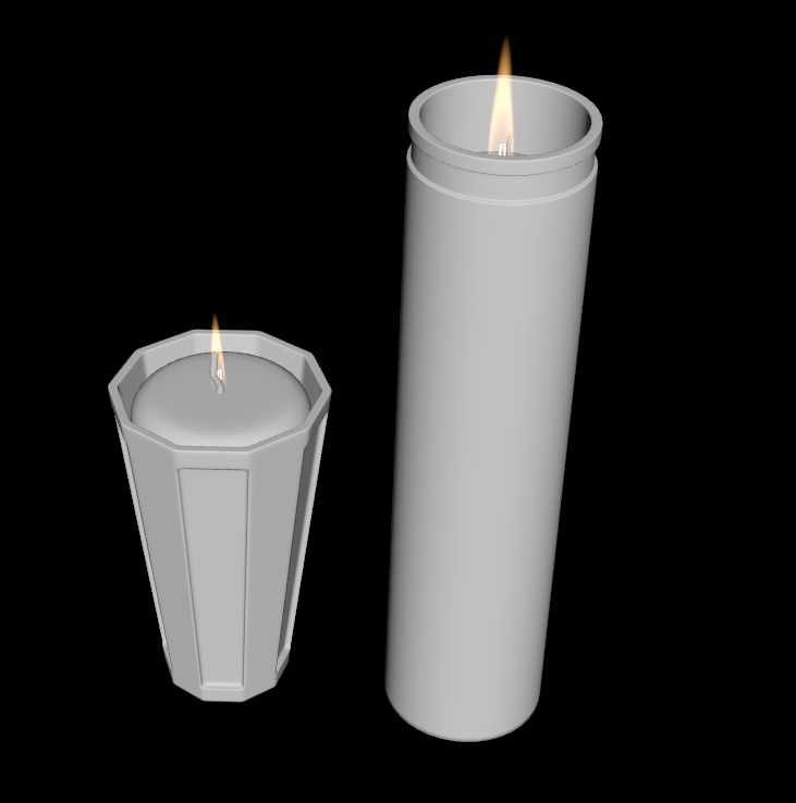 Feuer simulation mit Kerzen