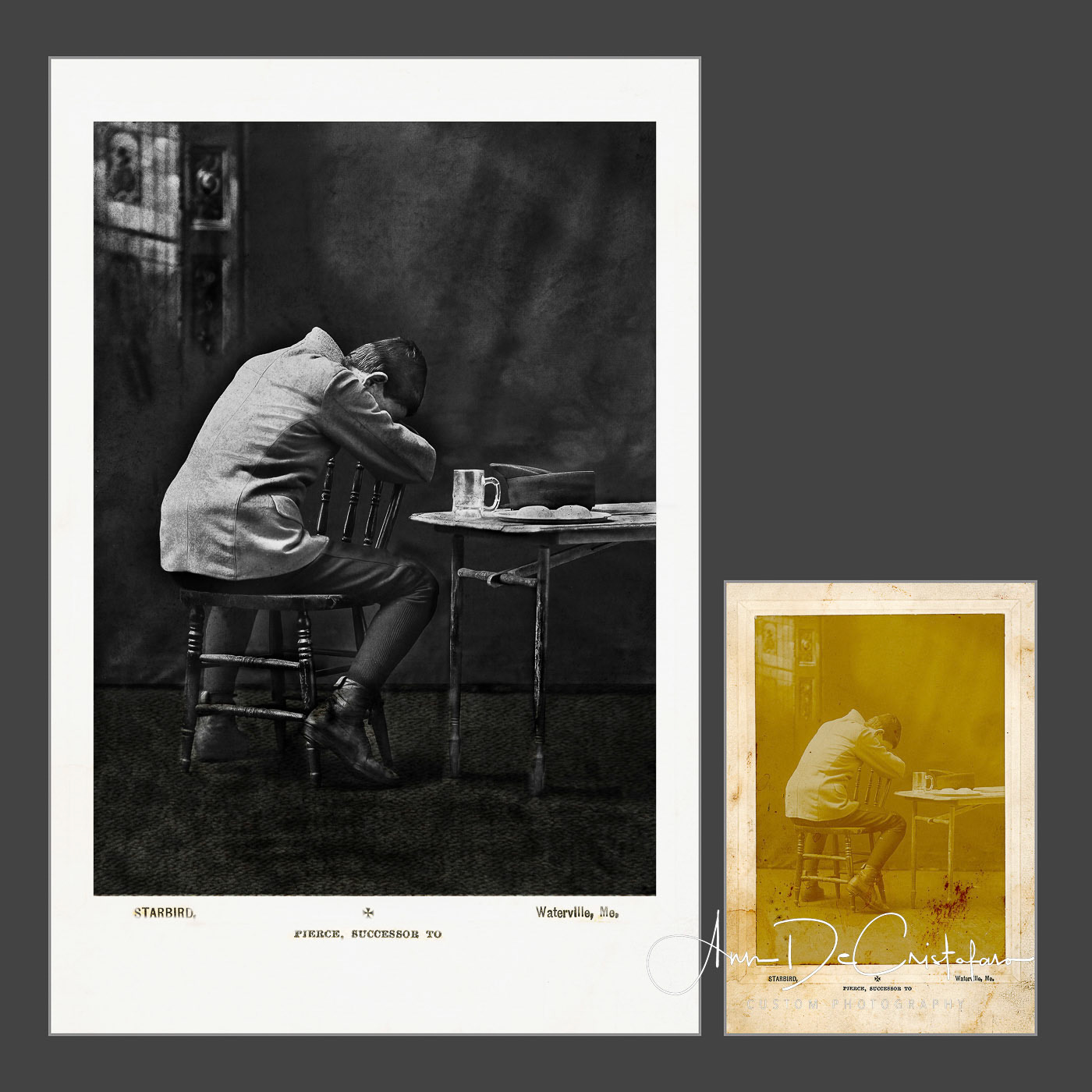 Before and After of damaged photo