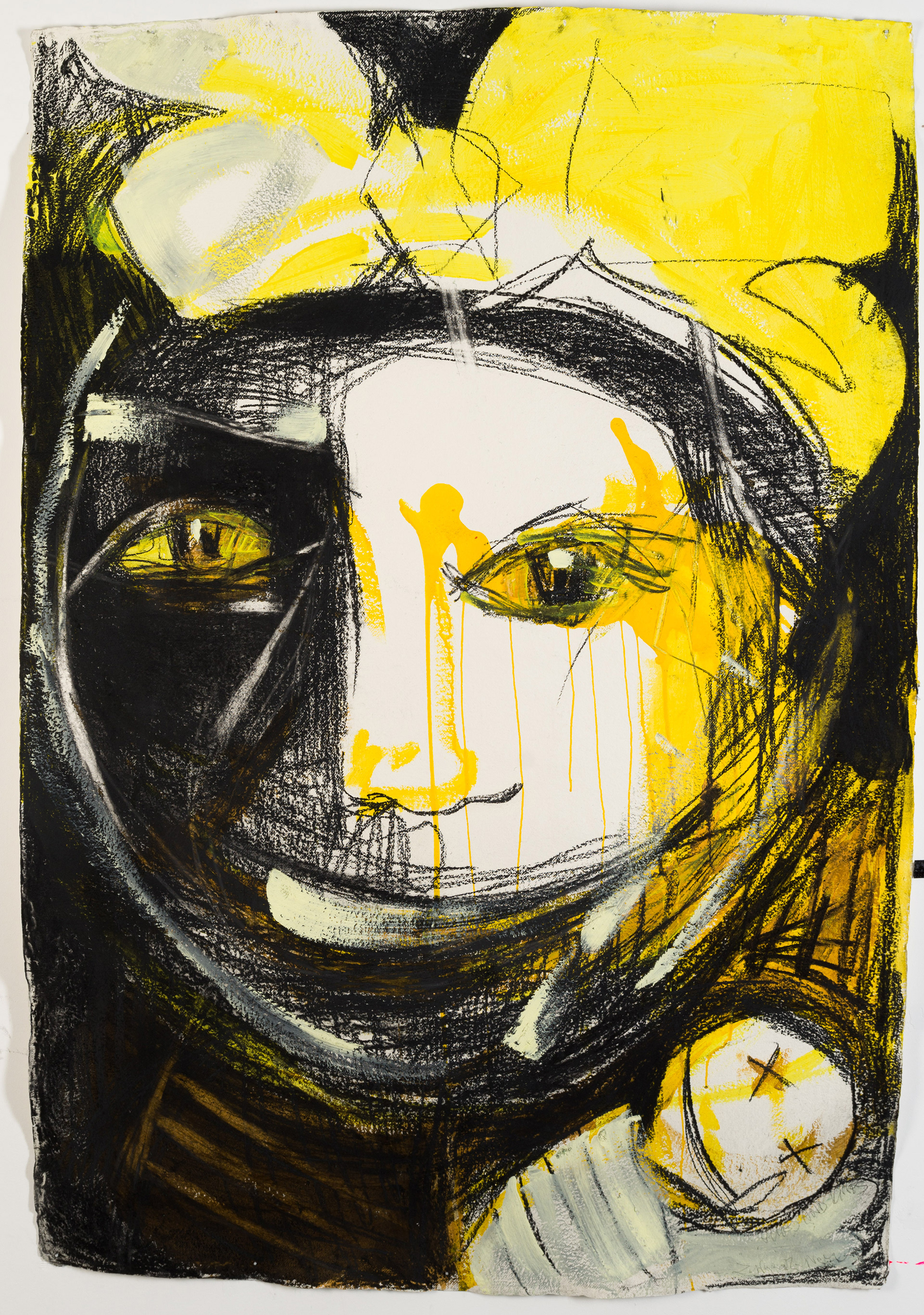 Hugs and Kisses I, mixed media on Khadi paper, 160x110 cm.