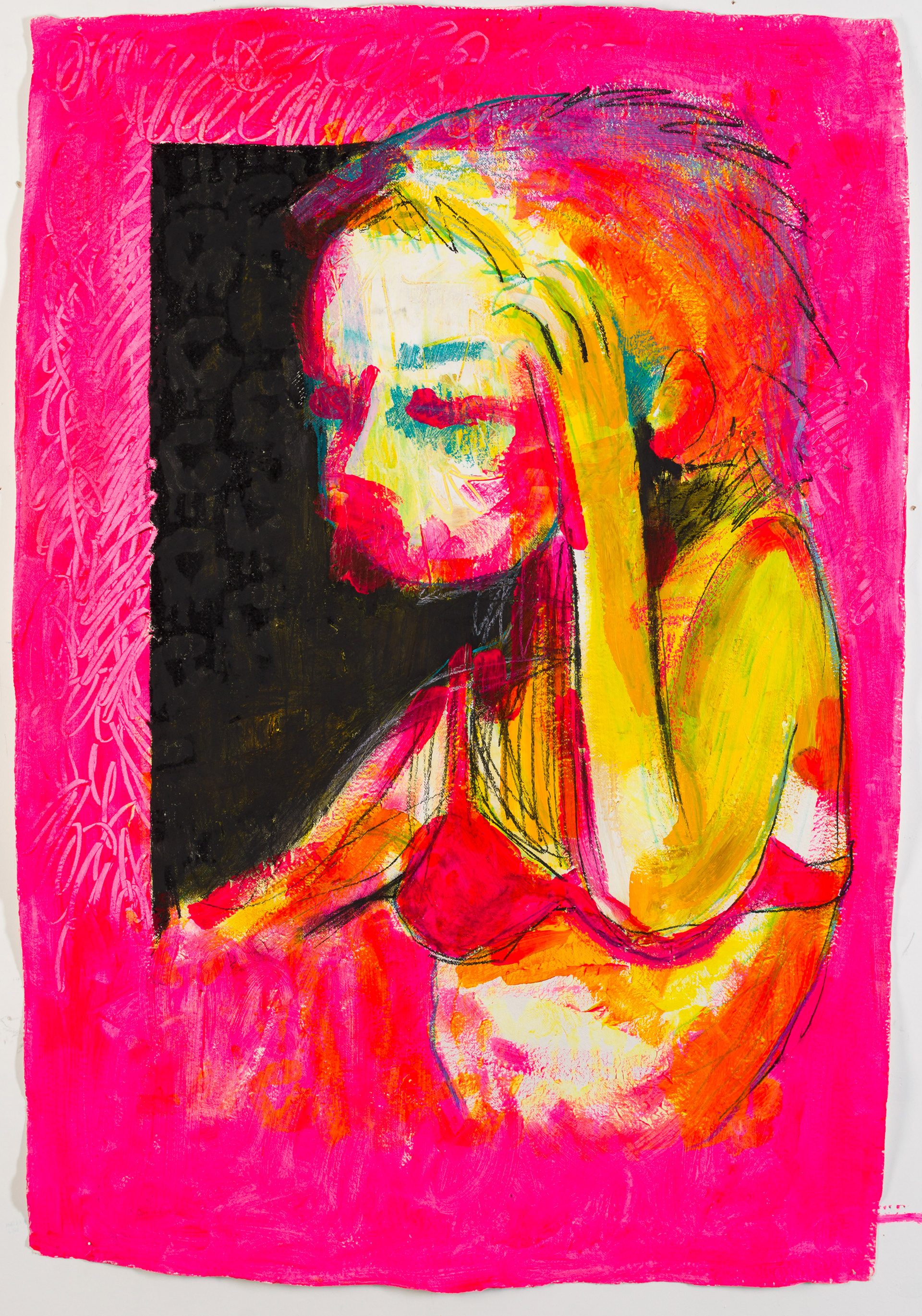 Summer, mixed media on Khadi paper, 160x110 cm. 