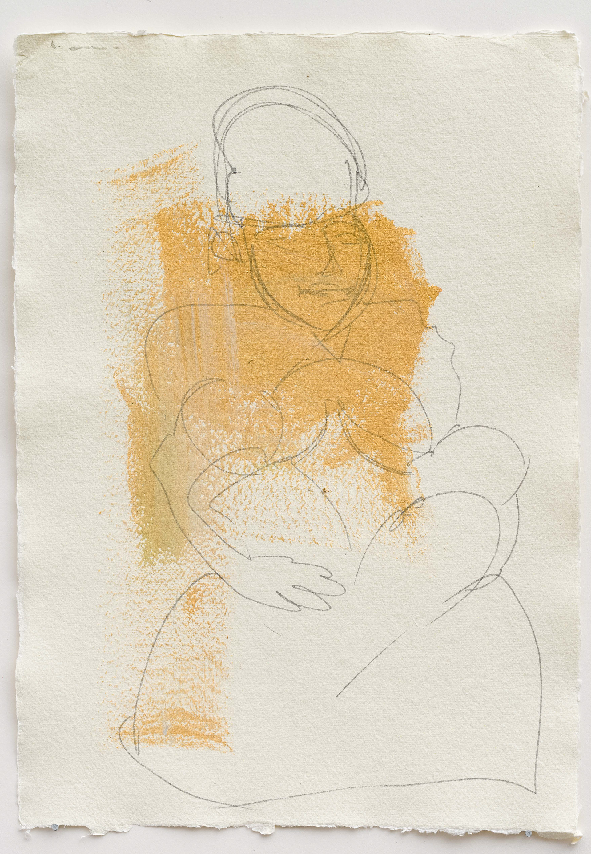 Madonna Lactans, pencil and acrylics on paper, 297x420 mm.