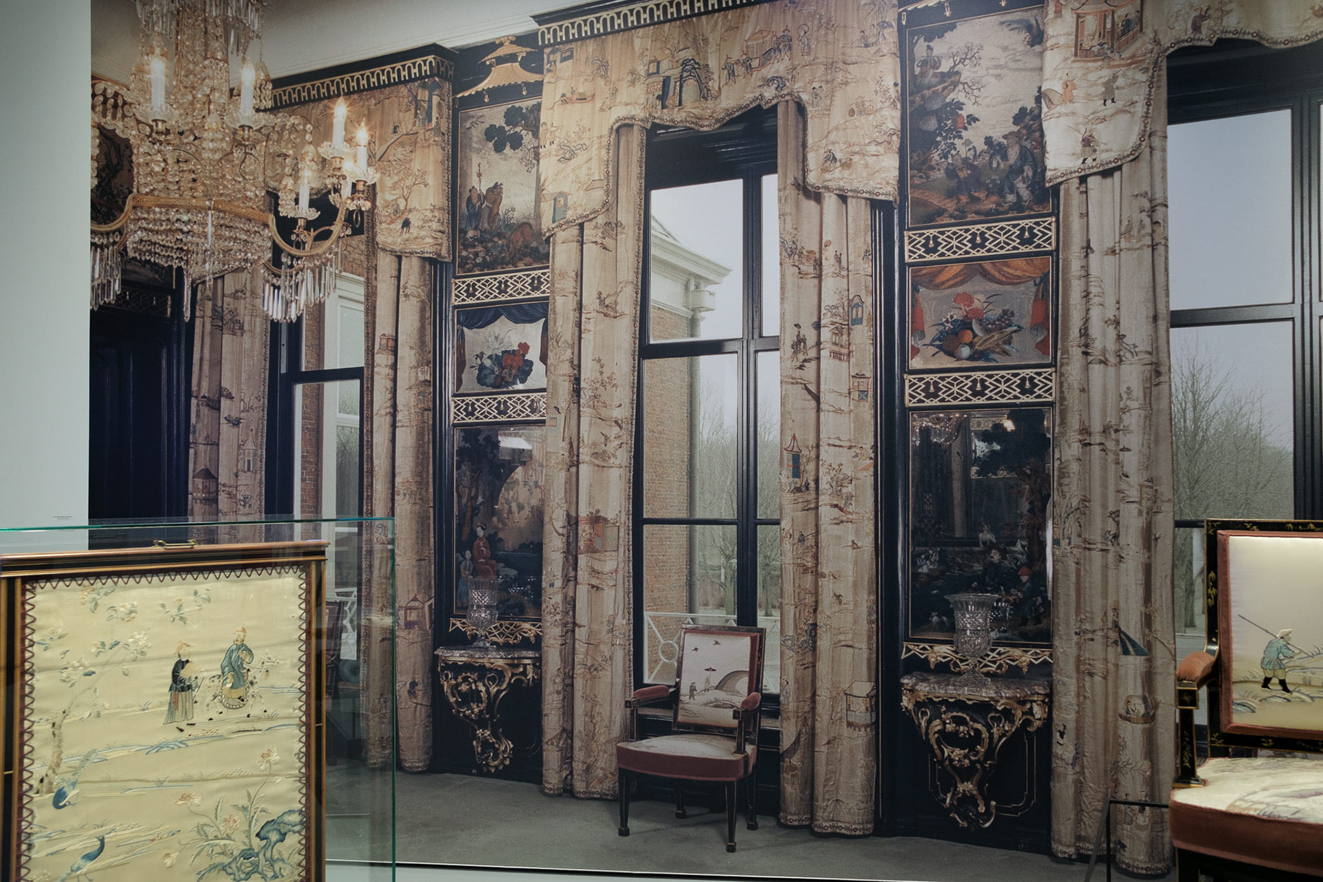 Foto van de oude, Chinese gordijnen