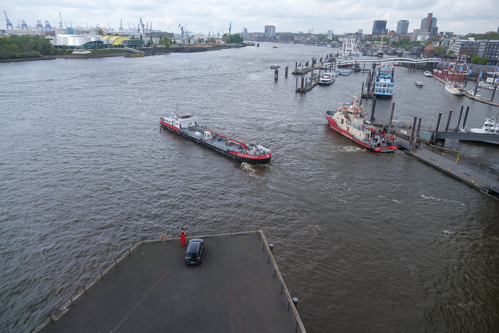 Uitzicht van de Elbphilharmony, Hamburg