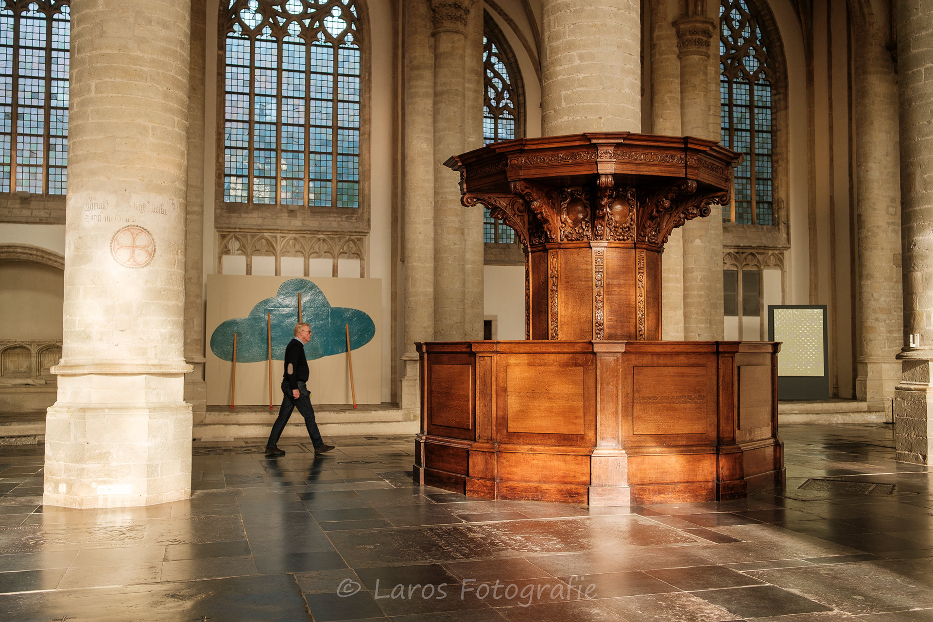 Grote kerk: Prinsenbank (1663). Gereserveerd voor leden van het huis Oranje-Nassau