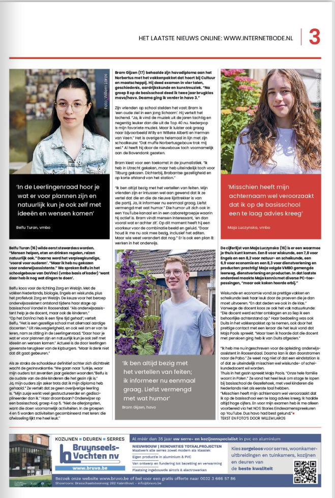 Drie scholen, drie geslaagden.