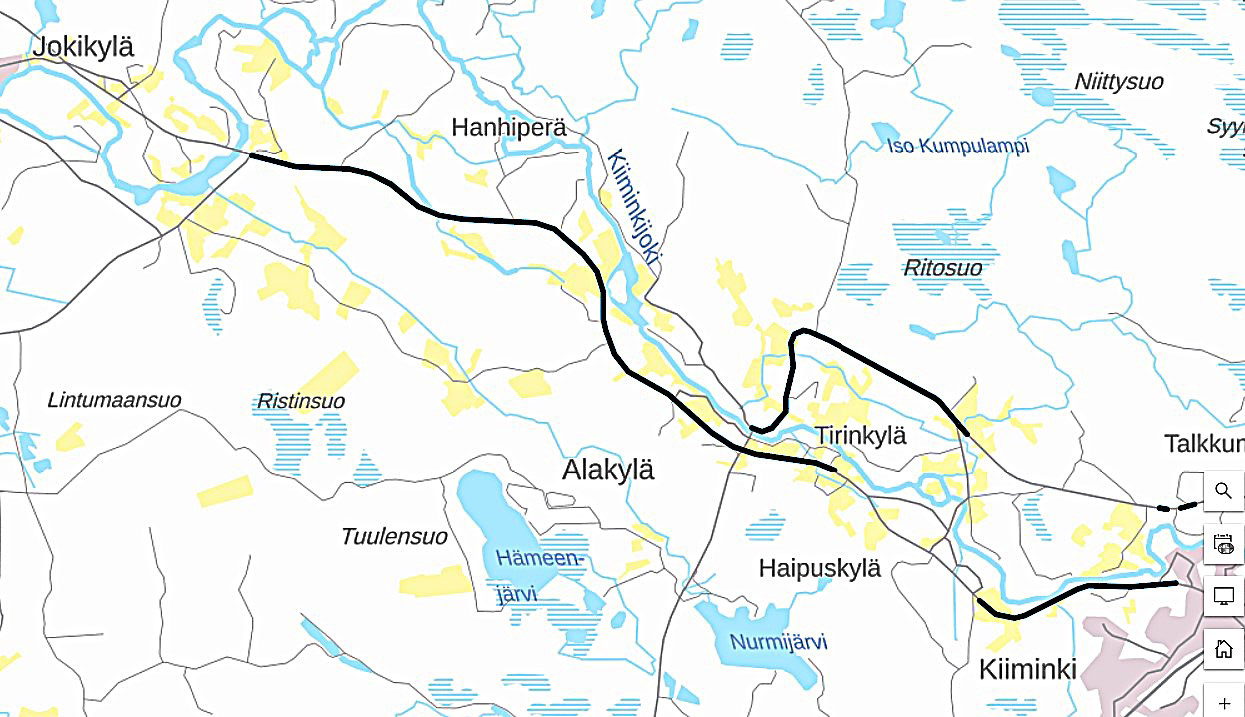 Kiiminkijoentien ja takalontien korjaus. Lähde: Ely