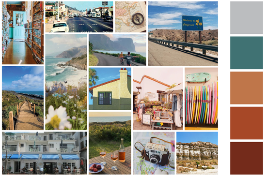 collage of beachy pictures to make a moodboard