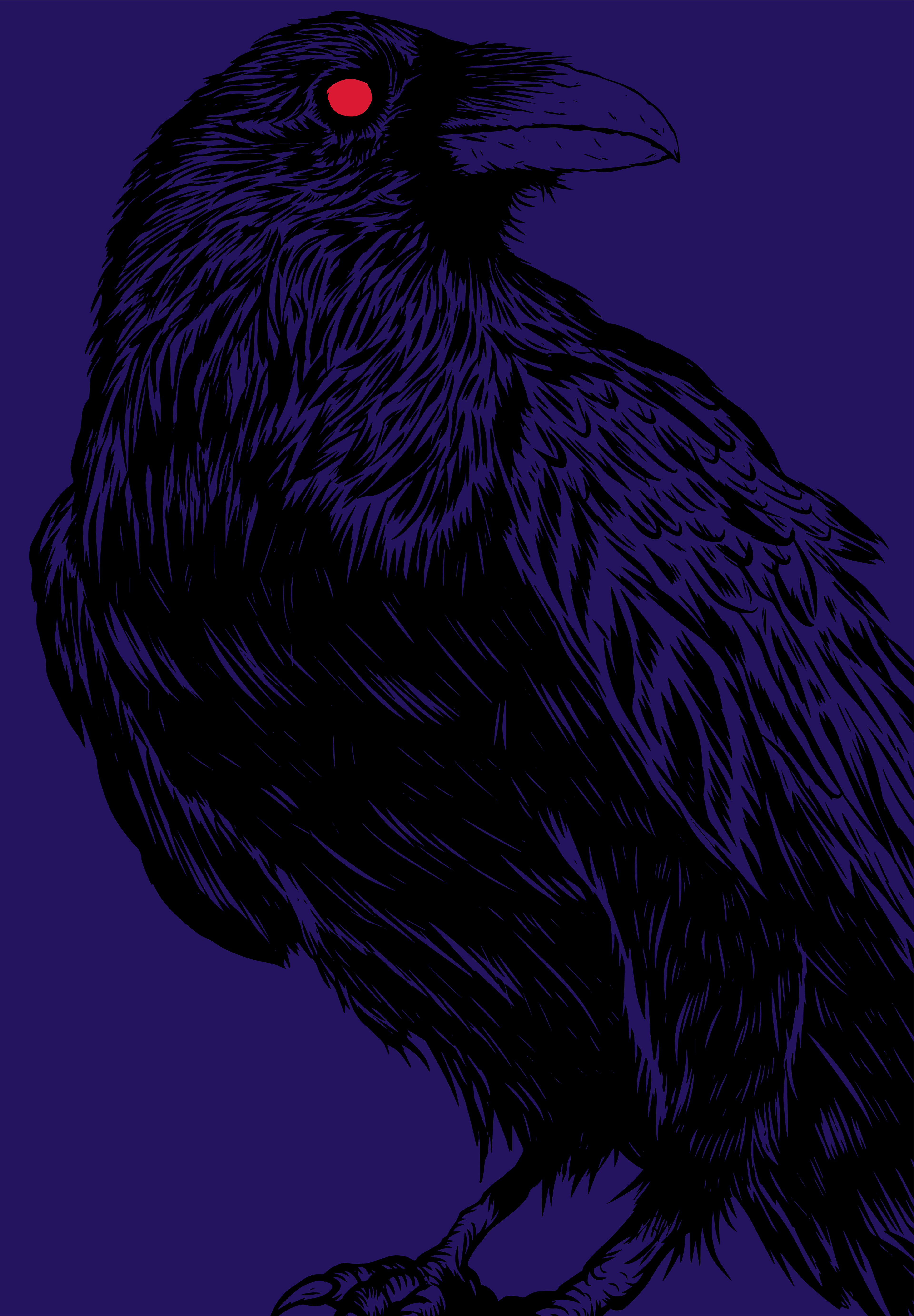 Standing Raven Illustration (Original Raven Illustration by Nick Prevas)