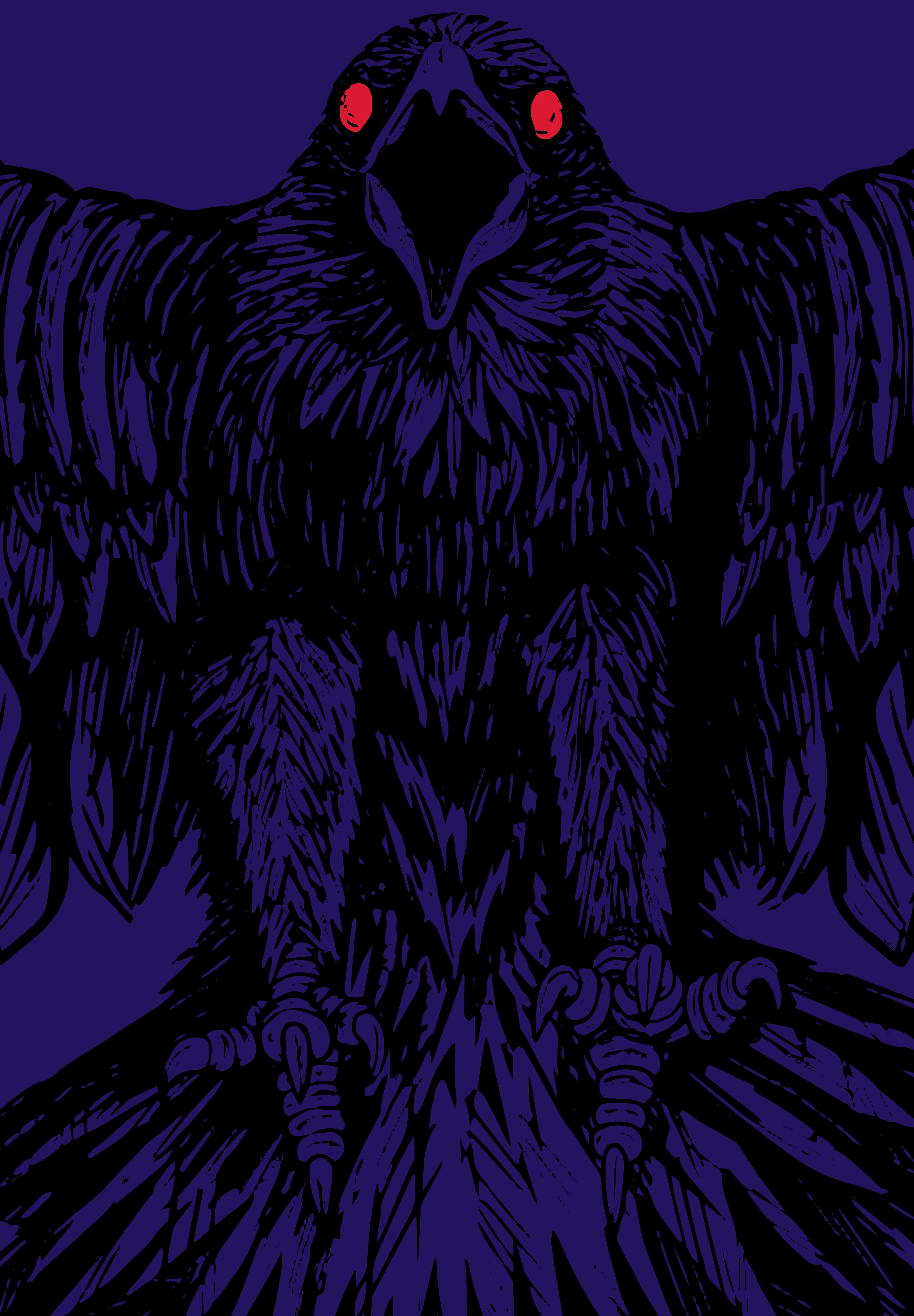 Flying Raven Illustration (Original Raven Illustration by Nick Prevas)