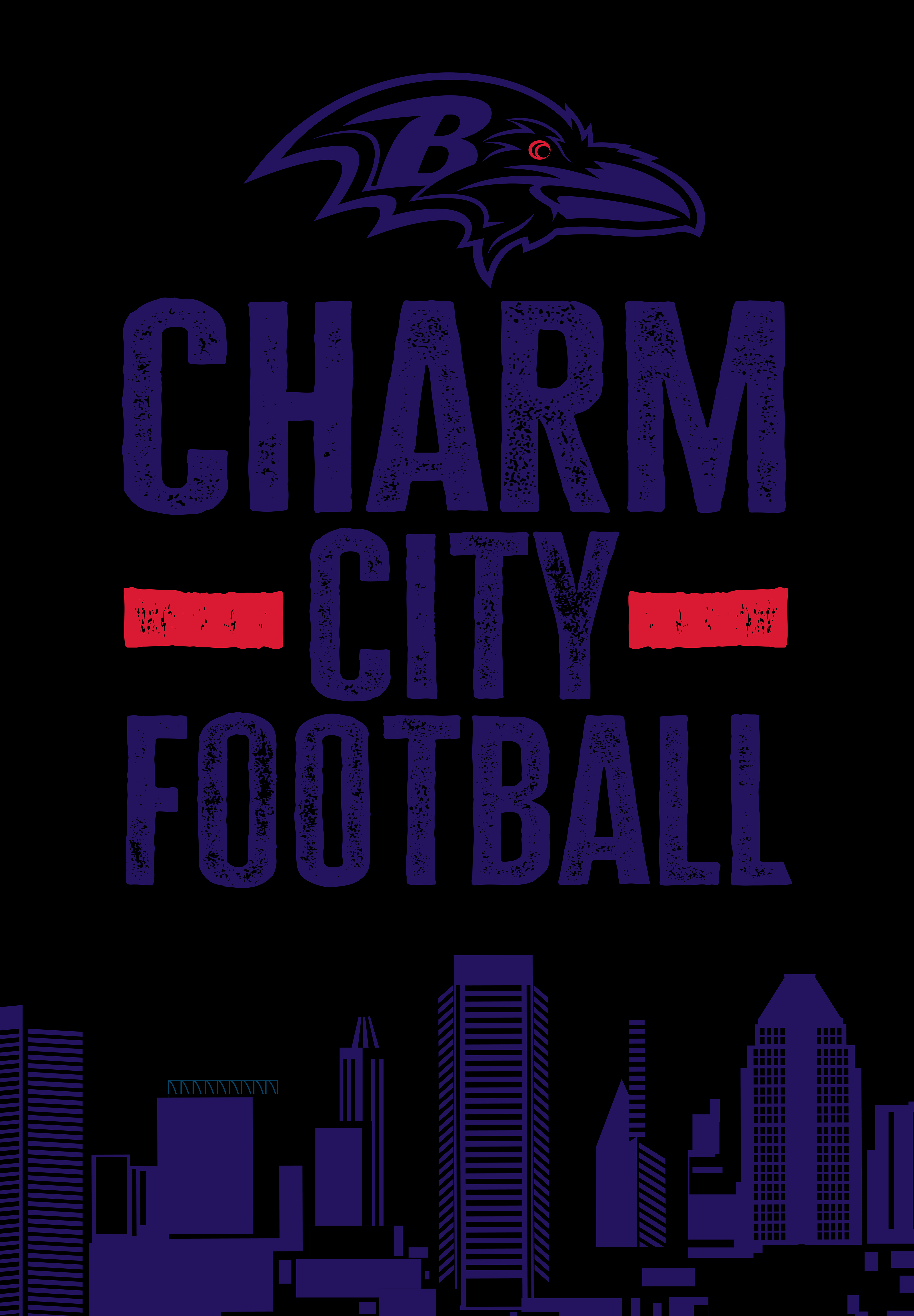 Charm City Football Branding Black Poster
