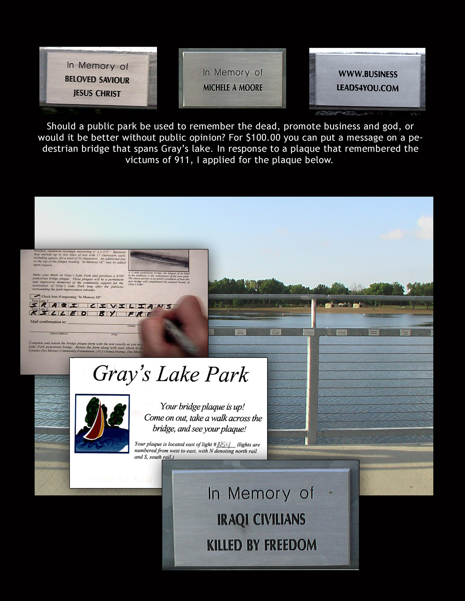 I have a video with a creation date of Sept 4, 2005 that shows the plaque.  Not sure on the date accuracy.