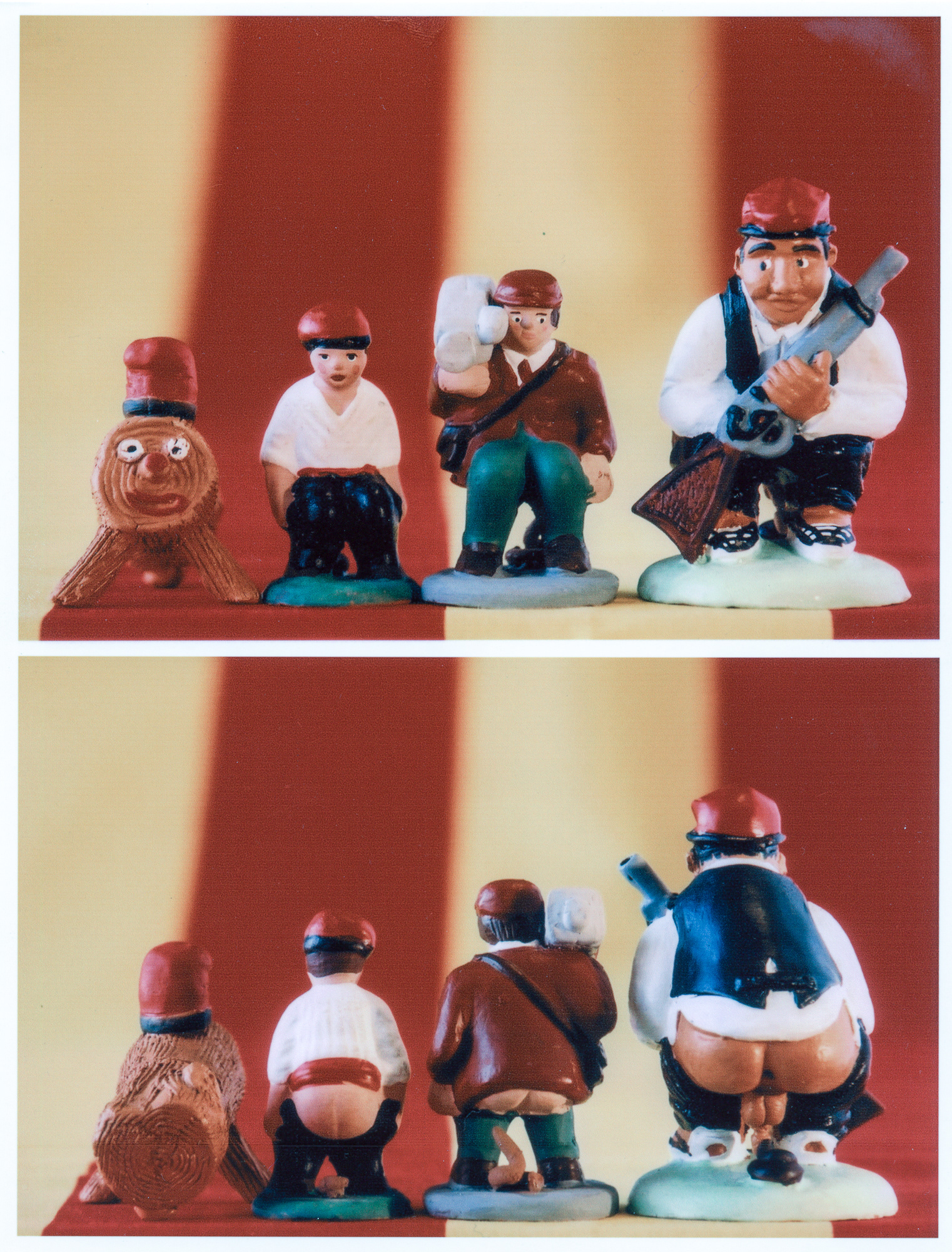 Front and back of caganers.