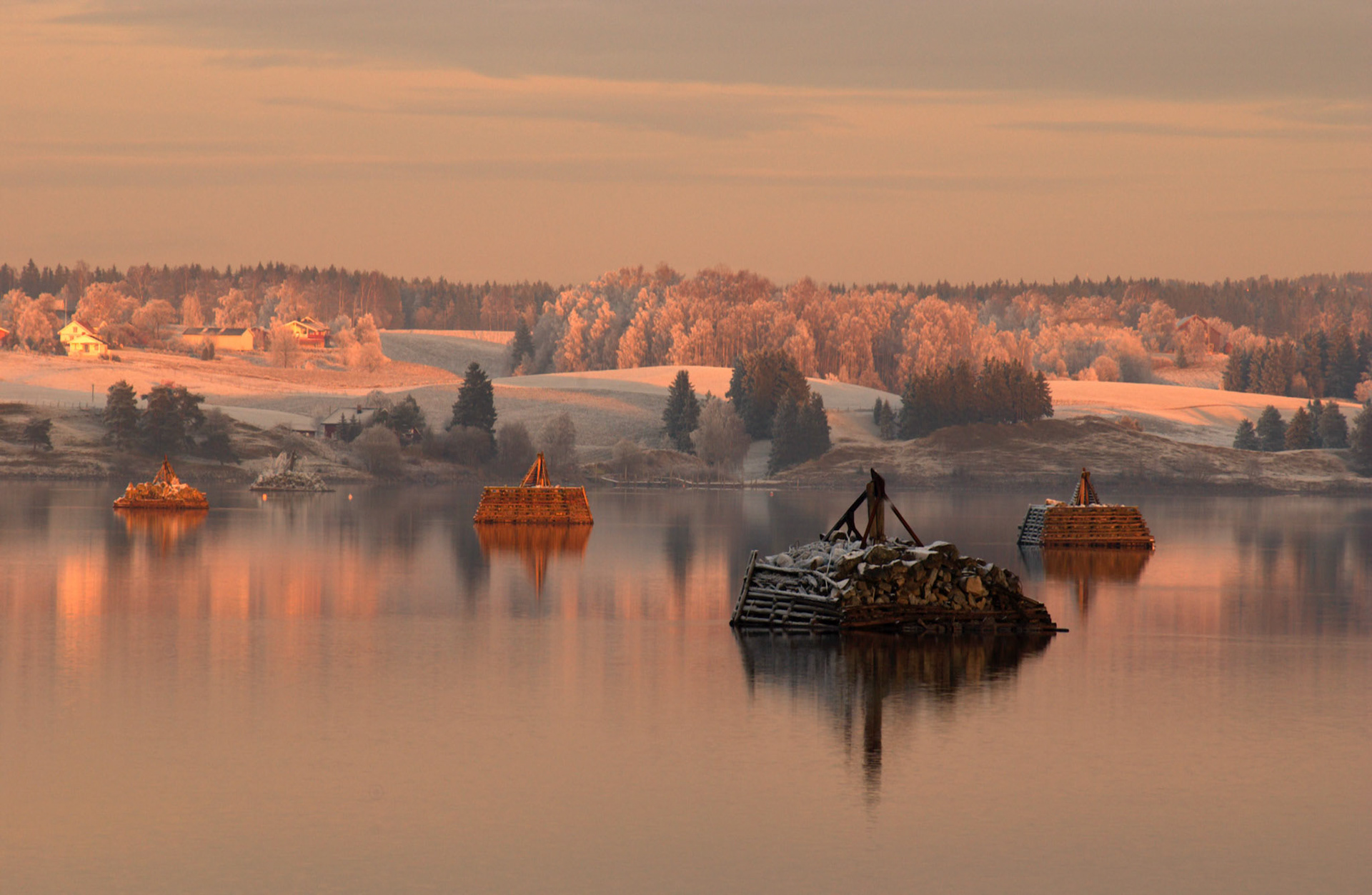 glomma, lensekar, frost, rim, vinter, sørum