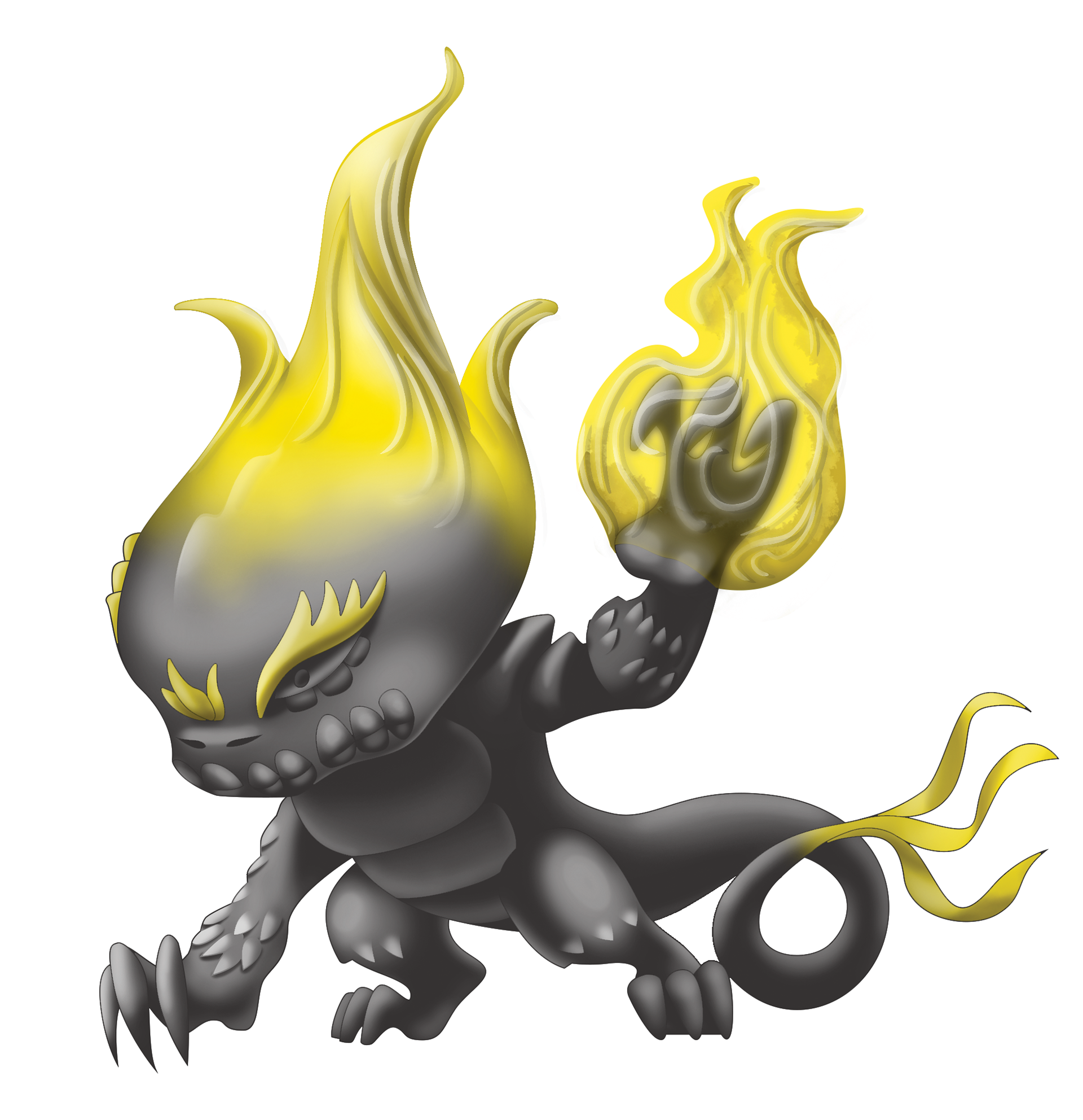 Dimensional render of the vinyl figure.