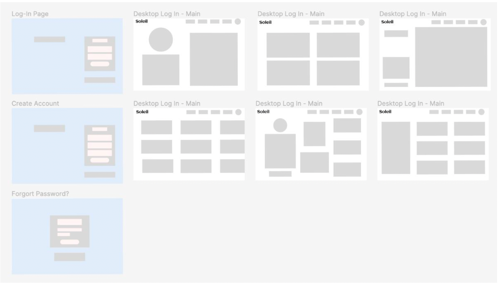 Desktop Wireframes