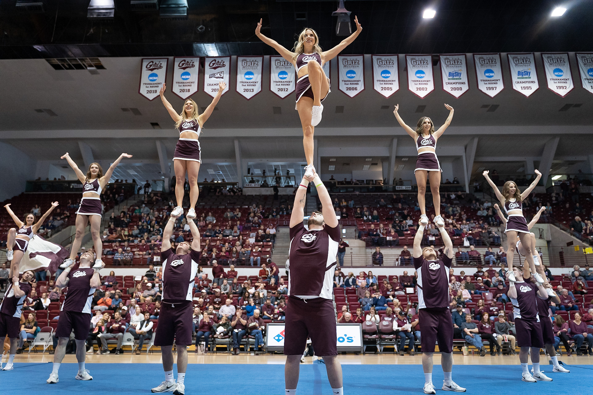 UM Cheer Squad at Griz Basketball