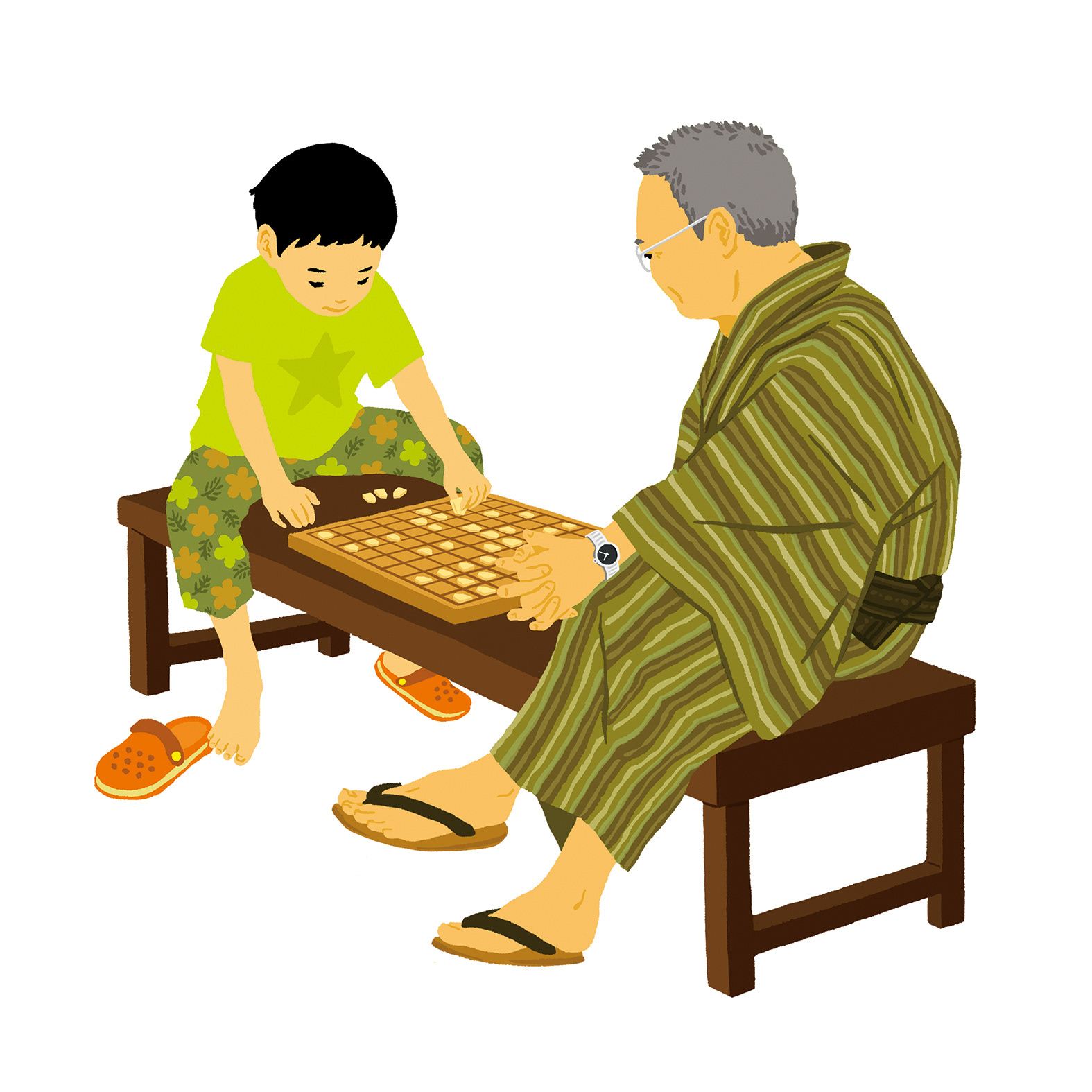 2024カレンダー 8月/縁台将棋(2024)