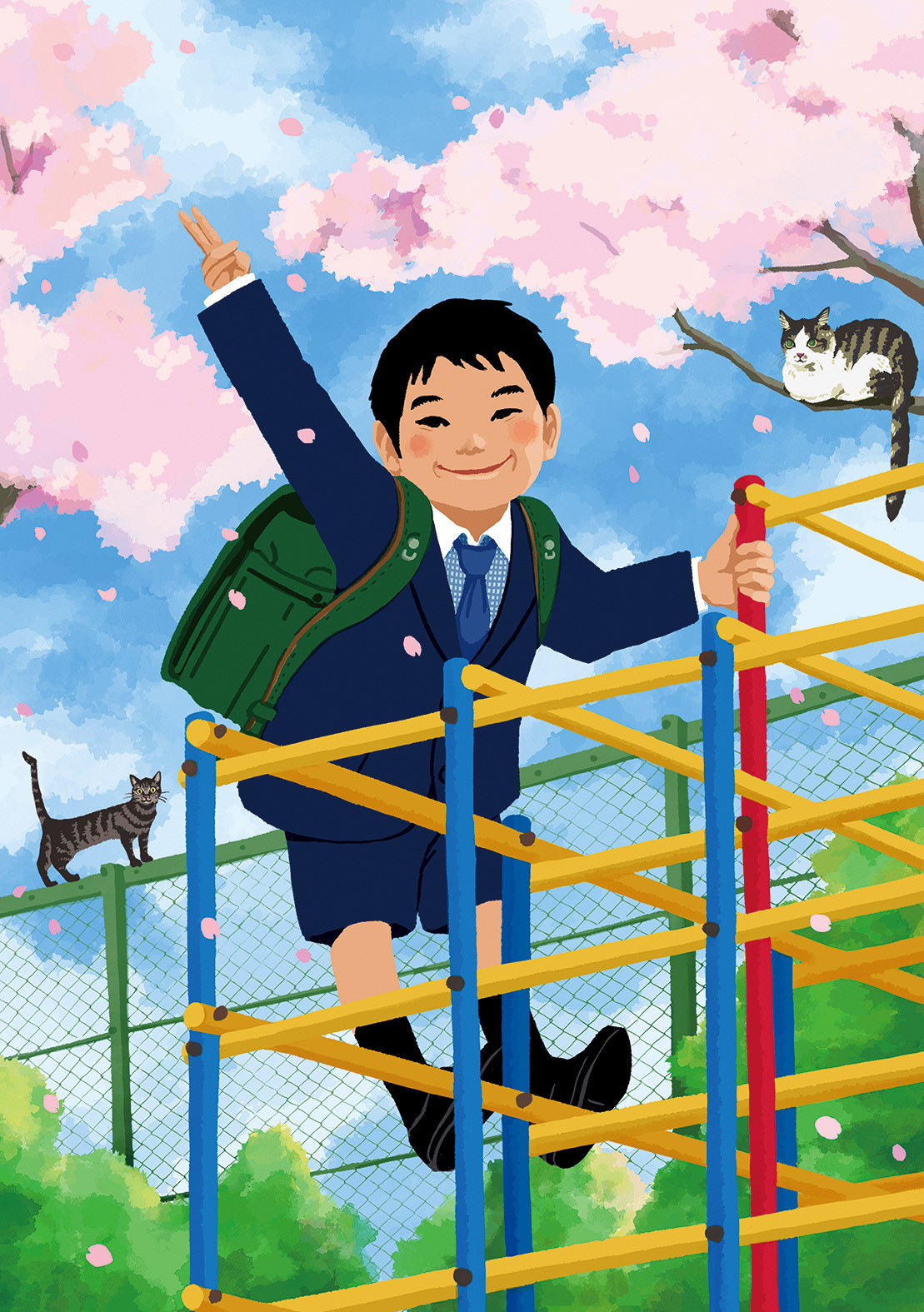 Iくん入学祝い似顔絵(2023)