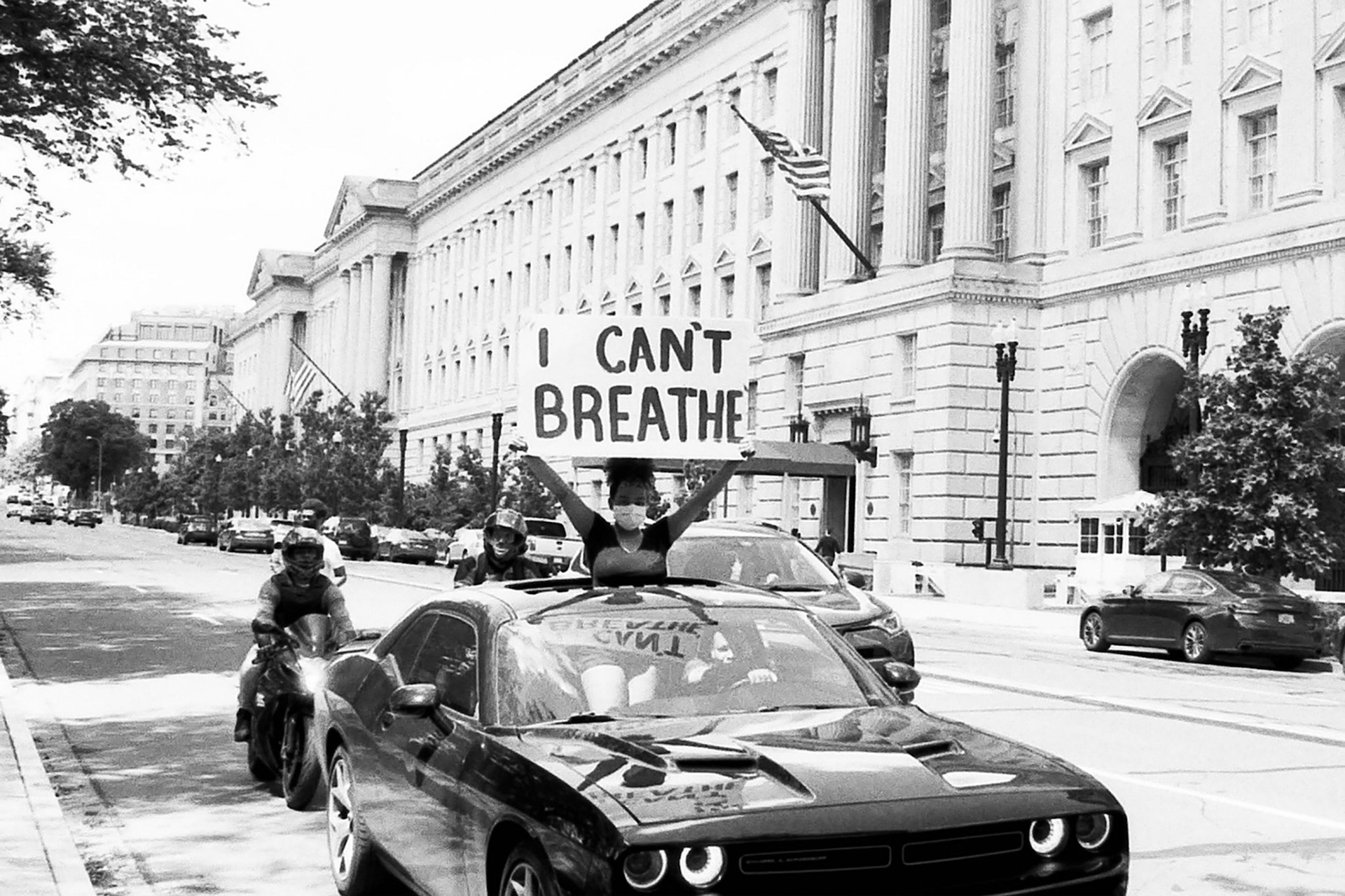 A common sign seen around the protests in Washington