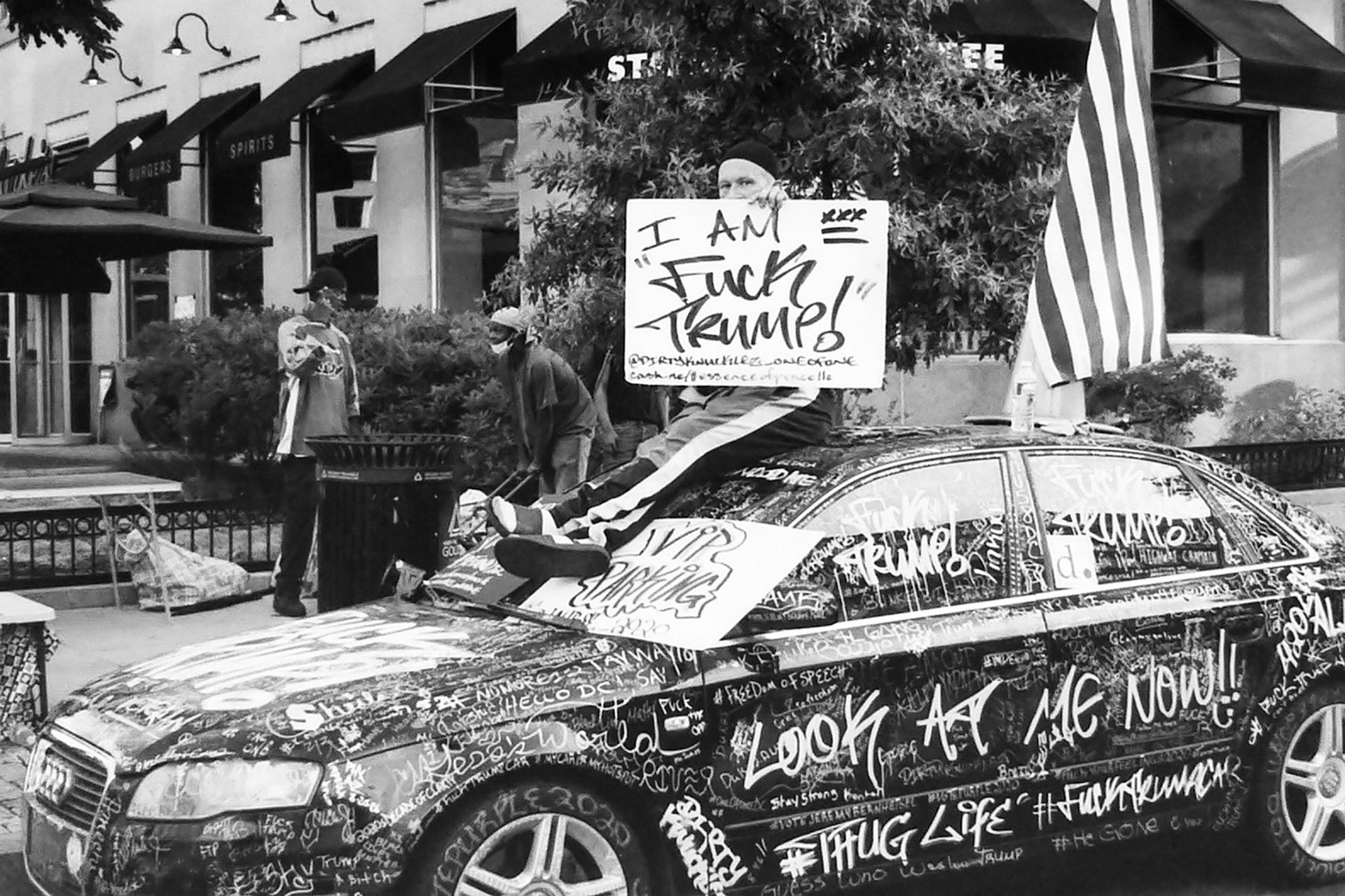 There were hundreds of "Fuck Trump" signs at the protests