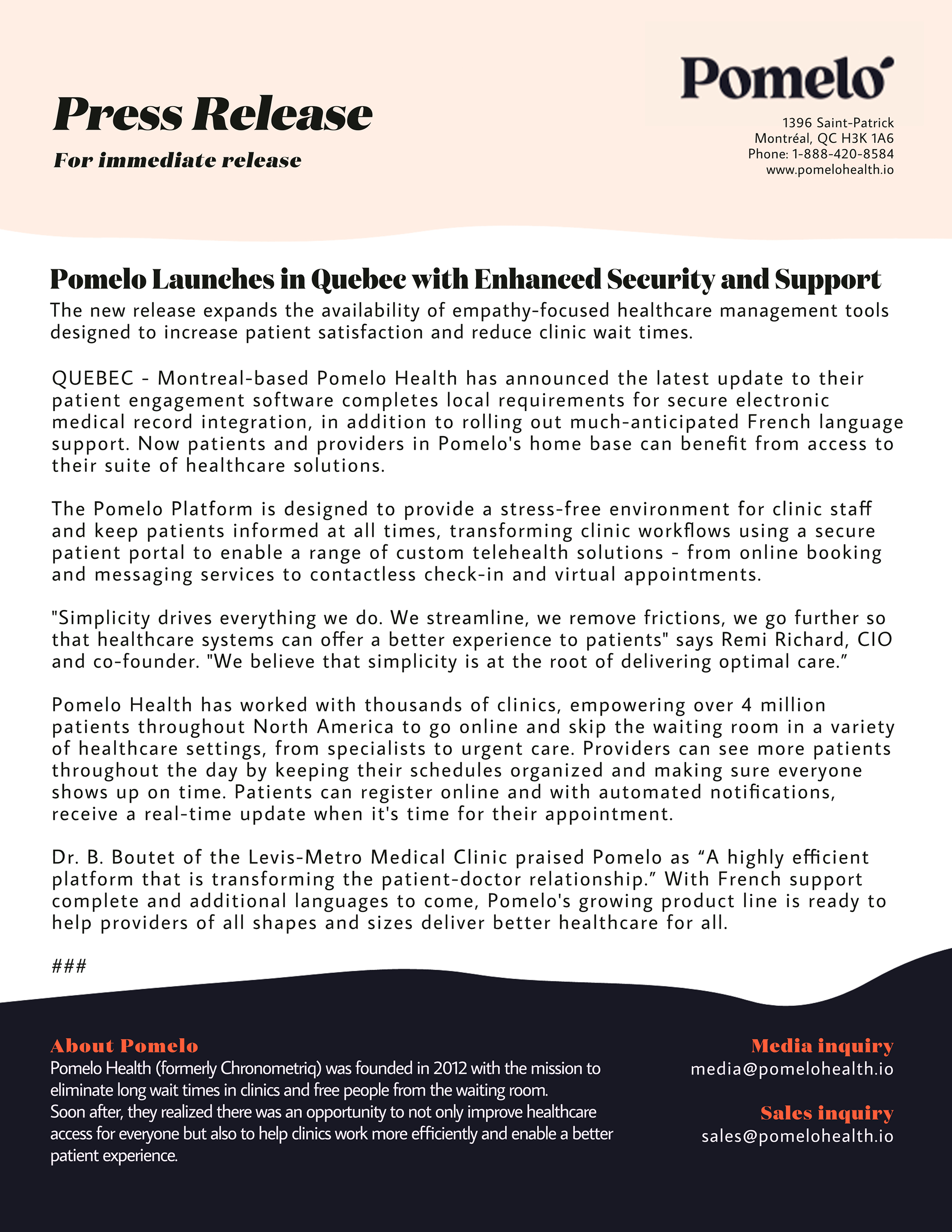 Pomelo - B2B, healthcare