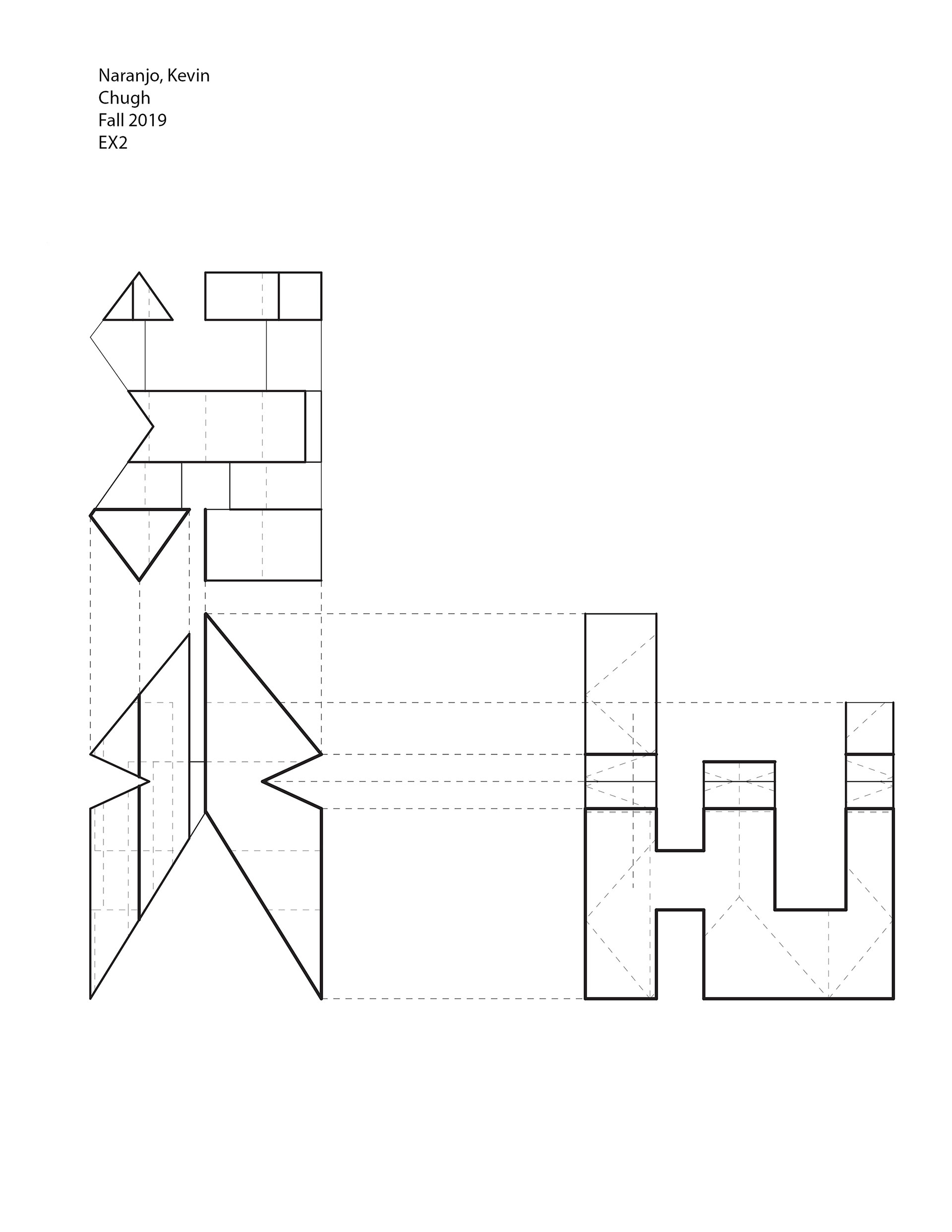 Elevation Diagram showing location of silhouettes