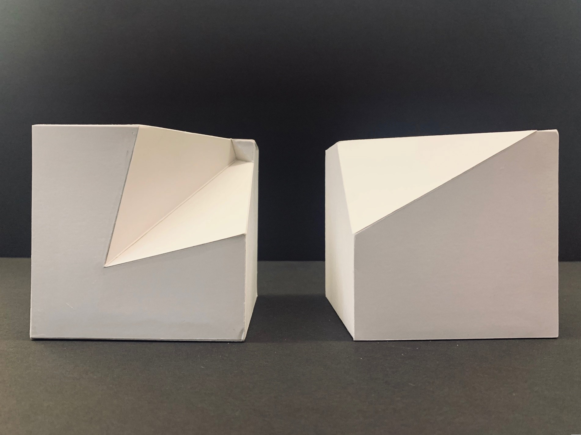 Cubes side by side showing alterations