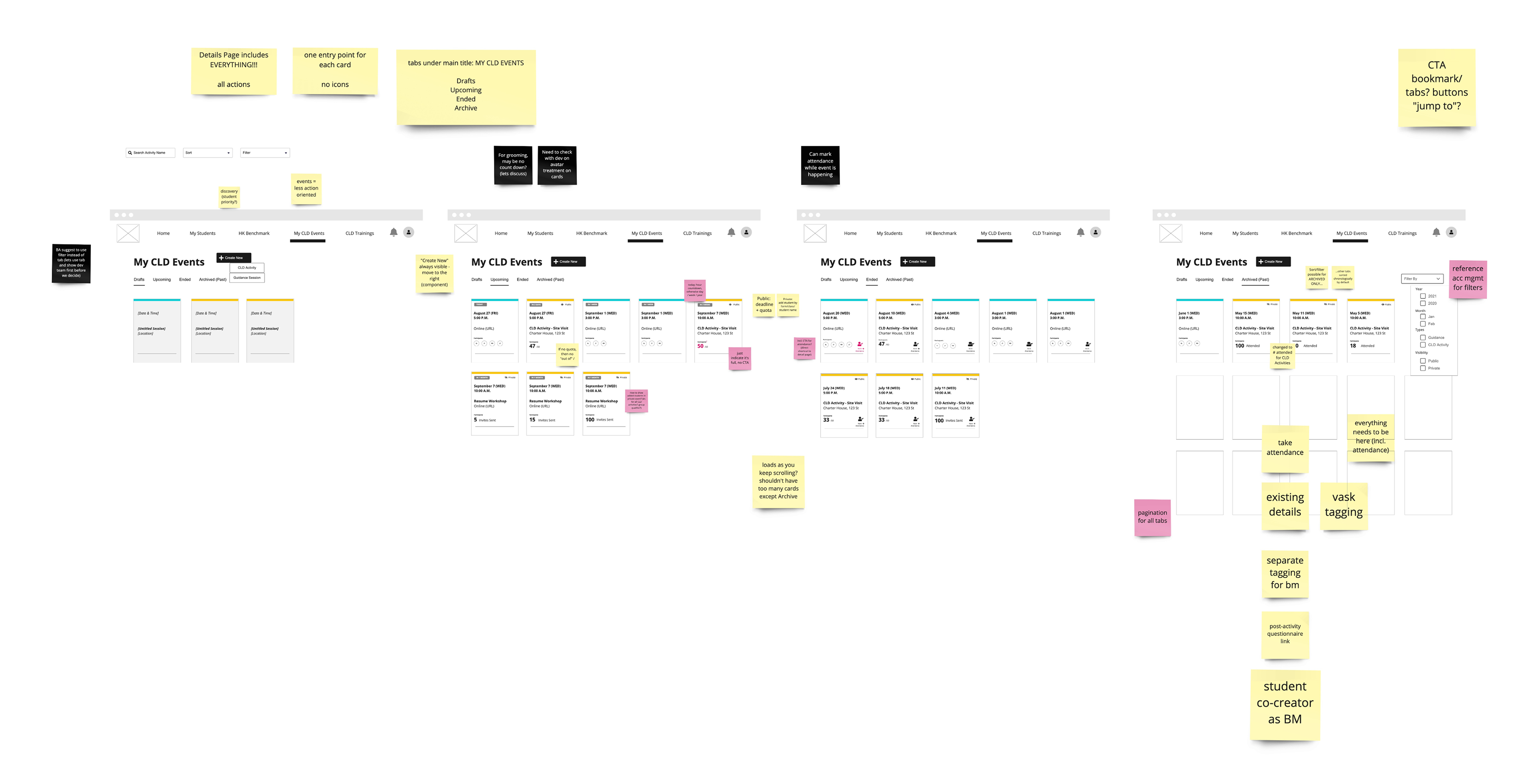 wireframes draft three