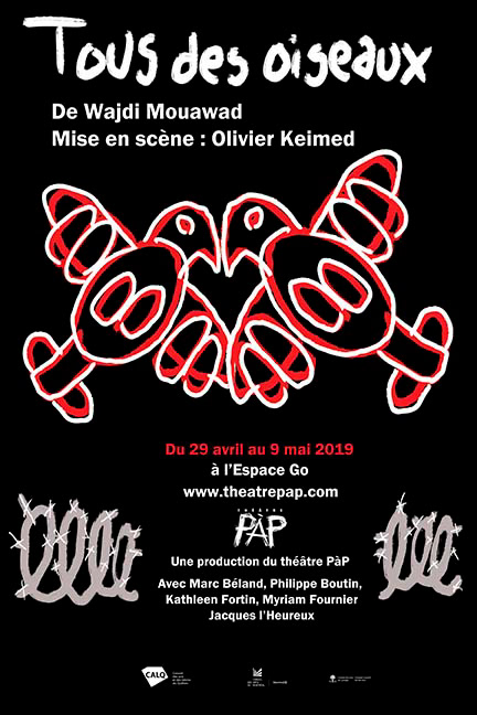 Affiche pour une pièce de théâtre de Wajdi Mouawad, cours illustration de l'UQO