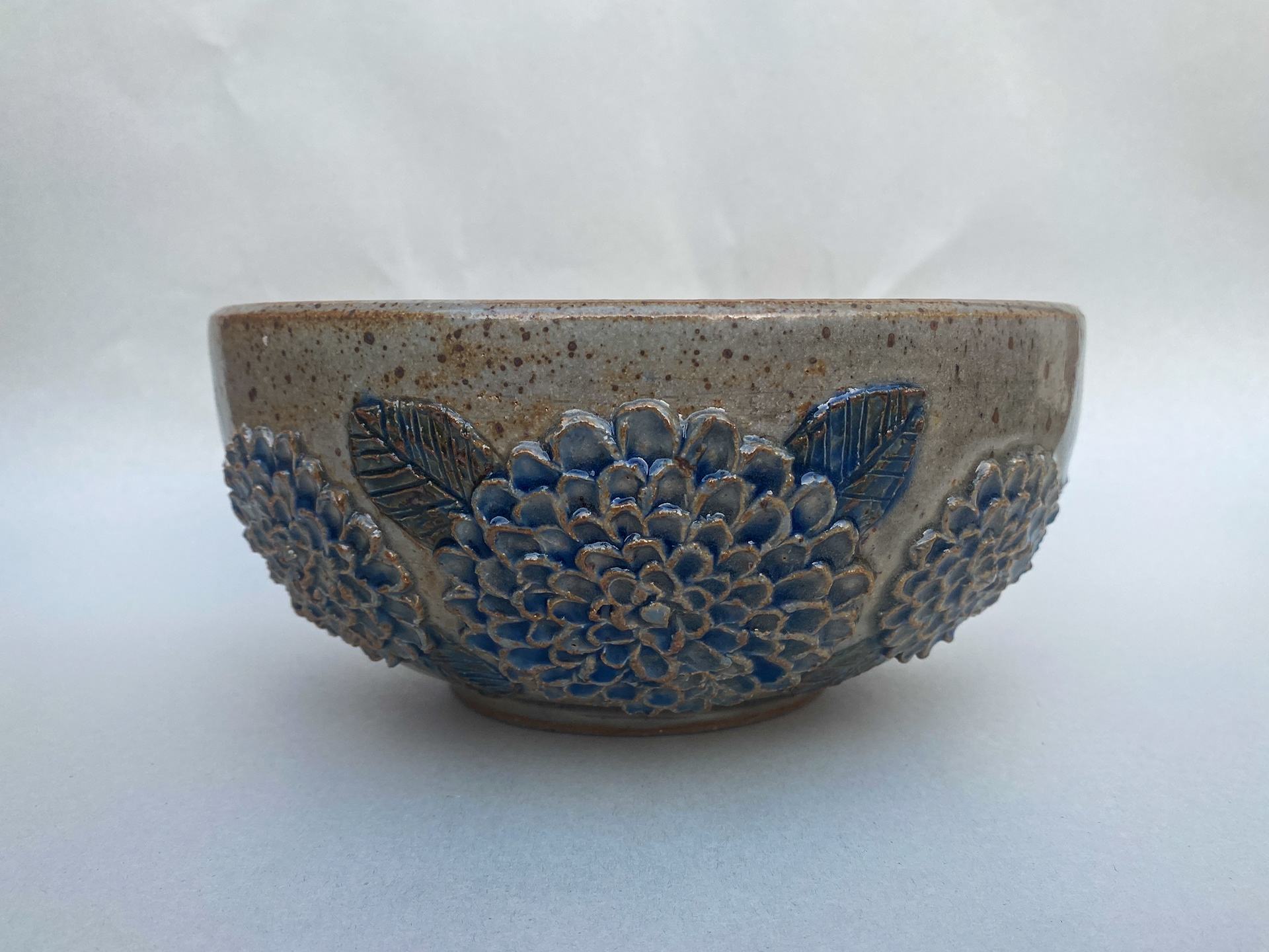 Slip Flower Serving Bowl