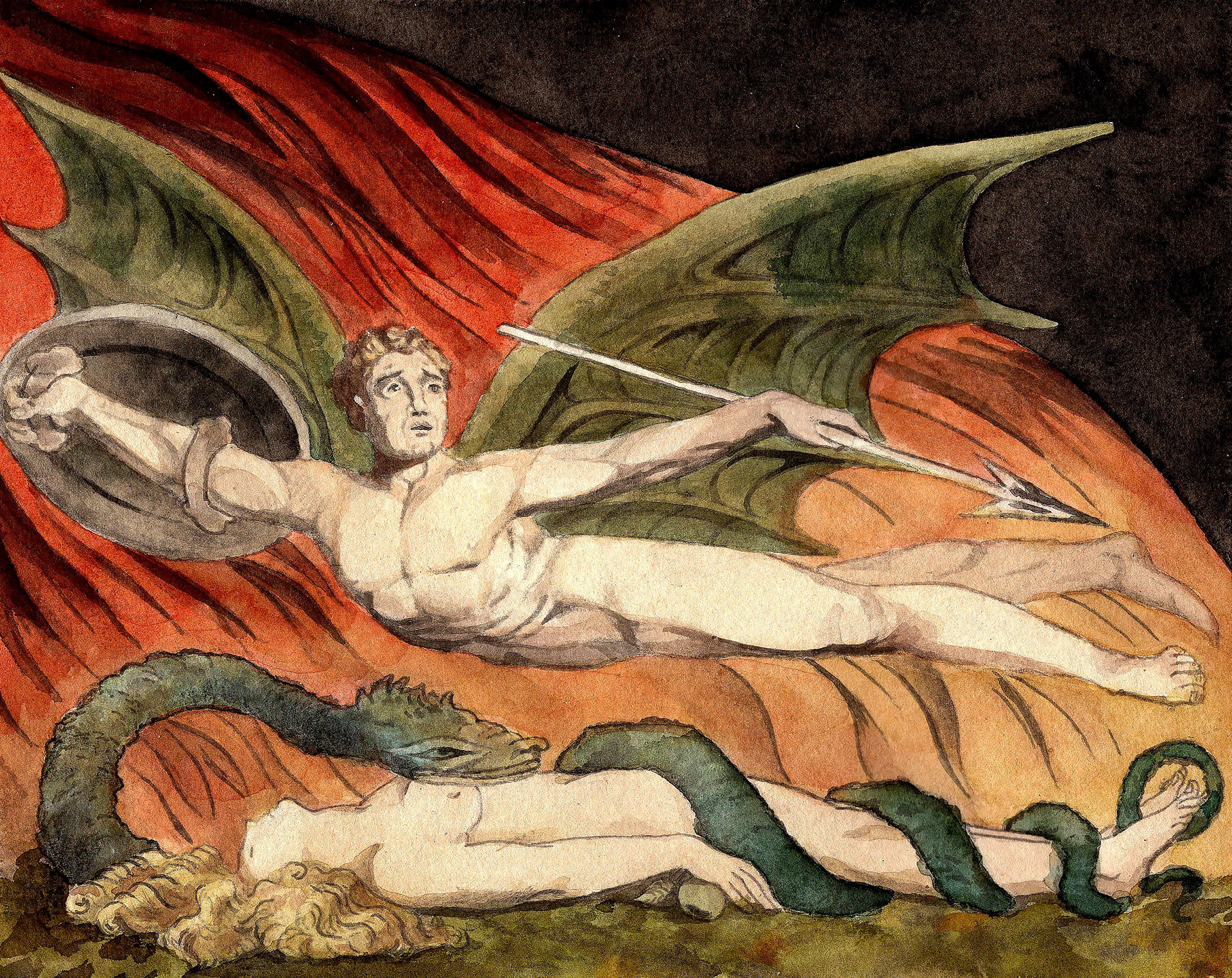 reproduction de Satan exulting over eve de william blake