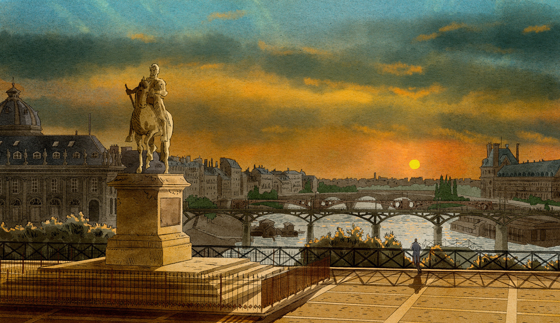 coucher de soleil sur paris