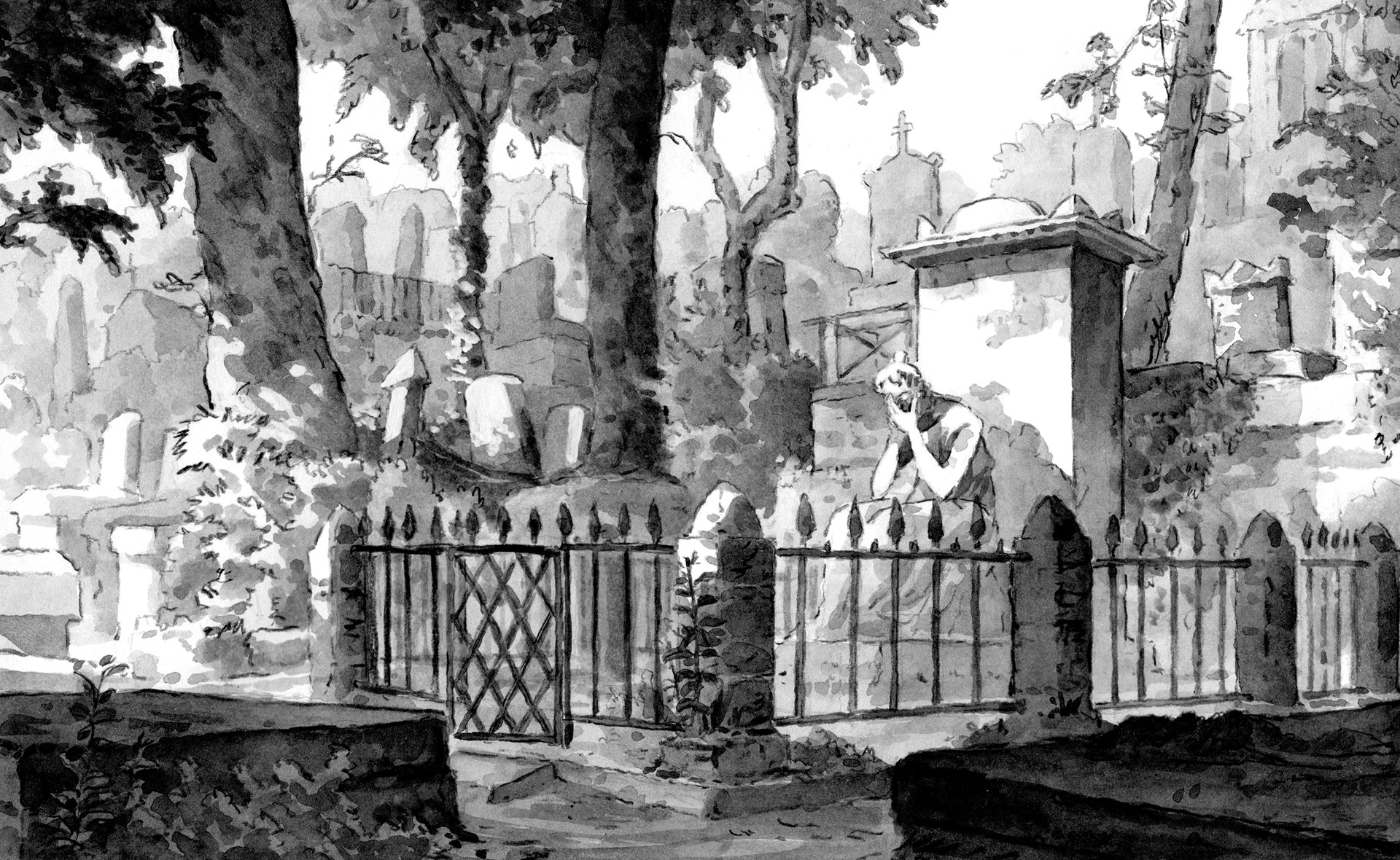 dessin d'observation au cimetière du père lachaise