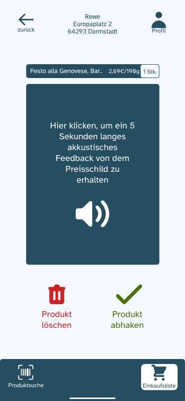 Preisschildaktivierung