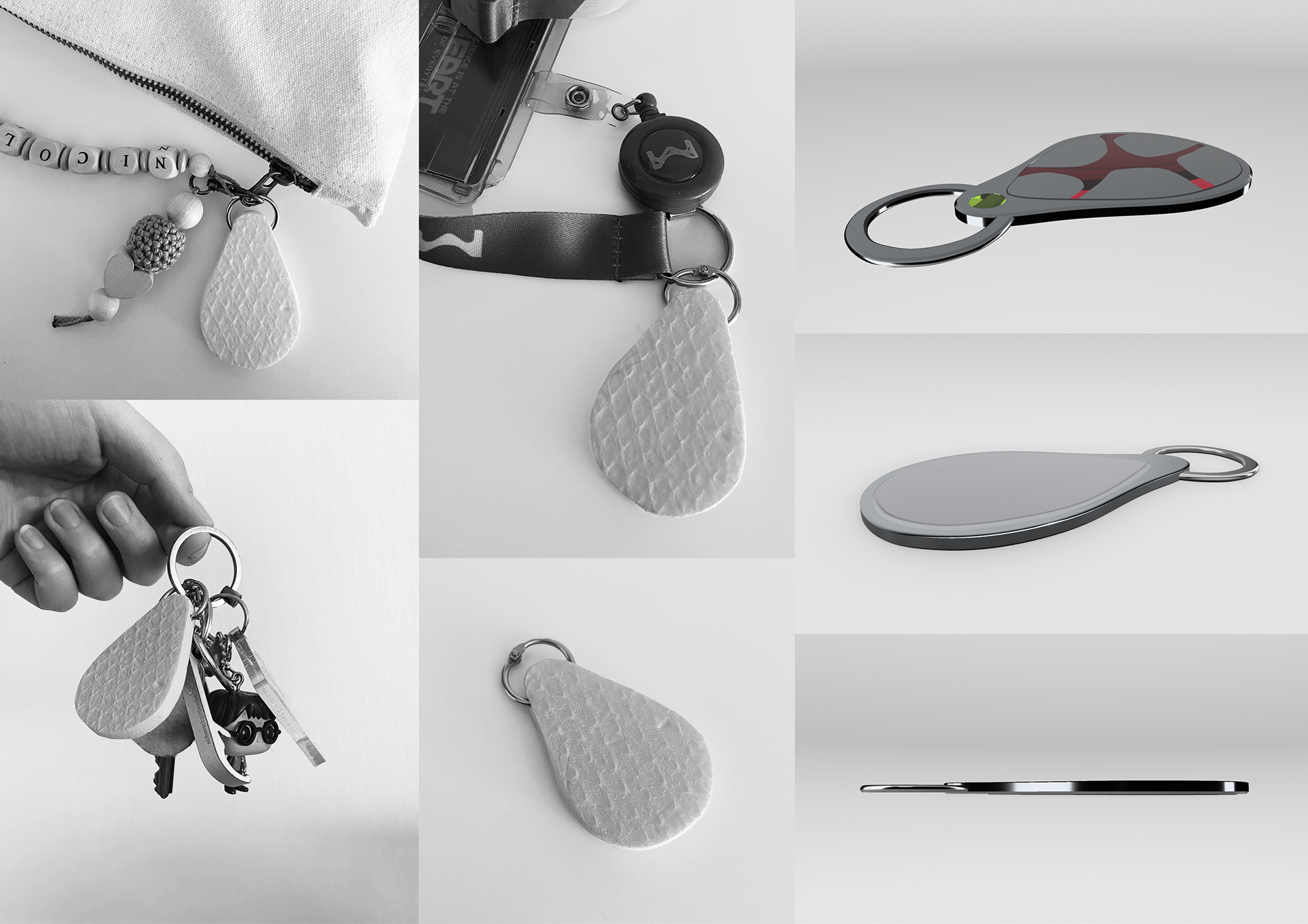 Produktdesign des Anhängers "Perio" als physischer Prototyp und 3D-Darstellung