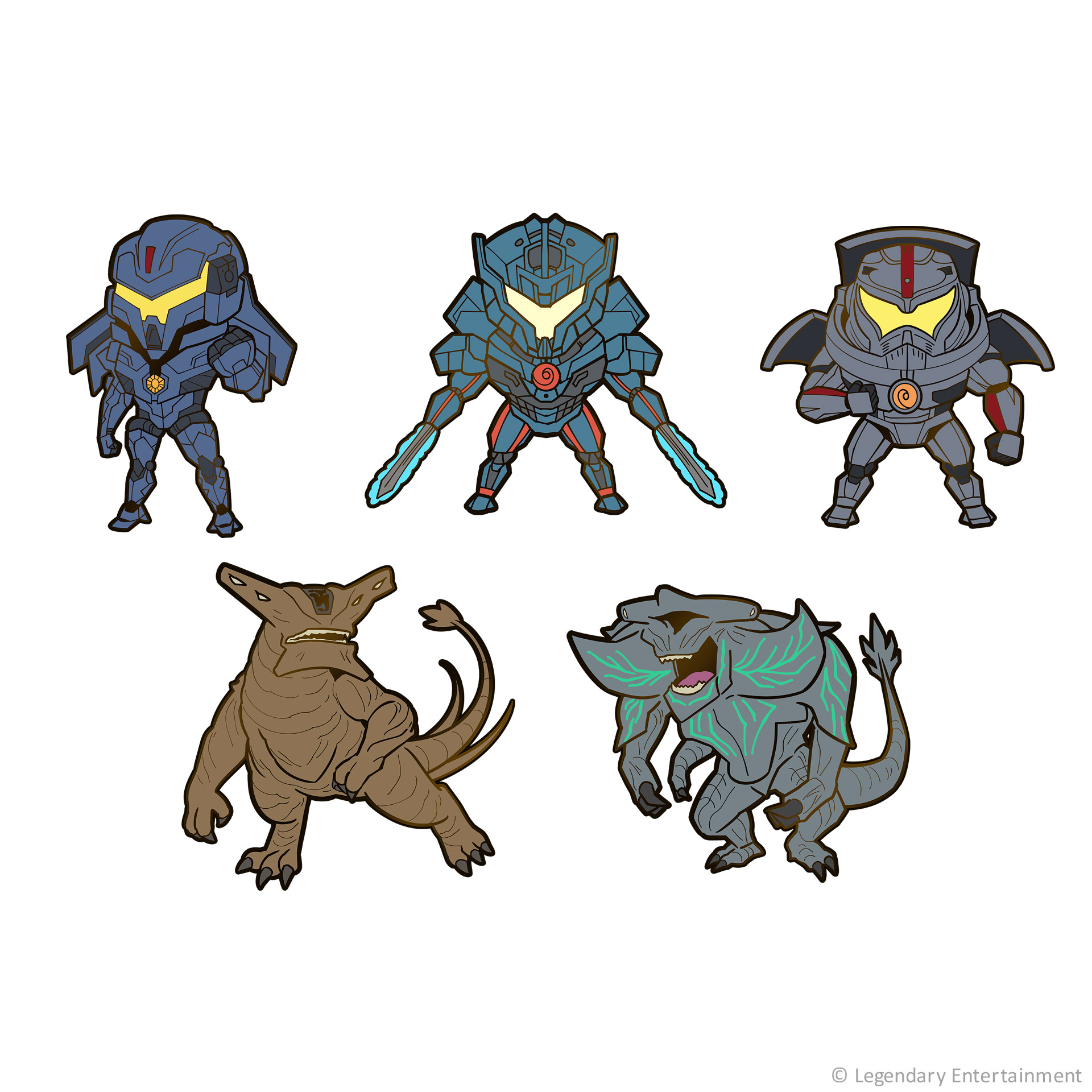 Enamel Pin Set: Pacific Rim