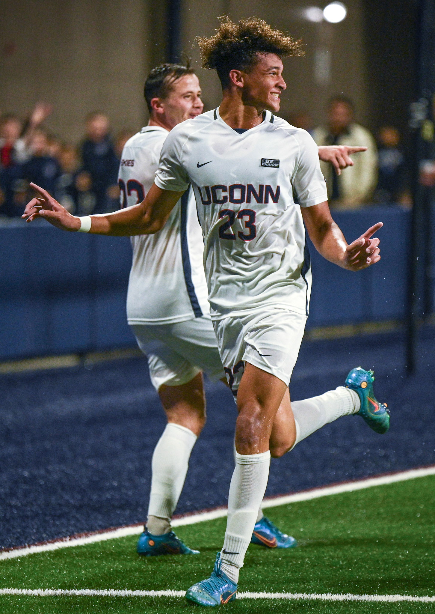 UConn Men's Soccer celebrating a goal