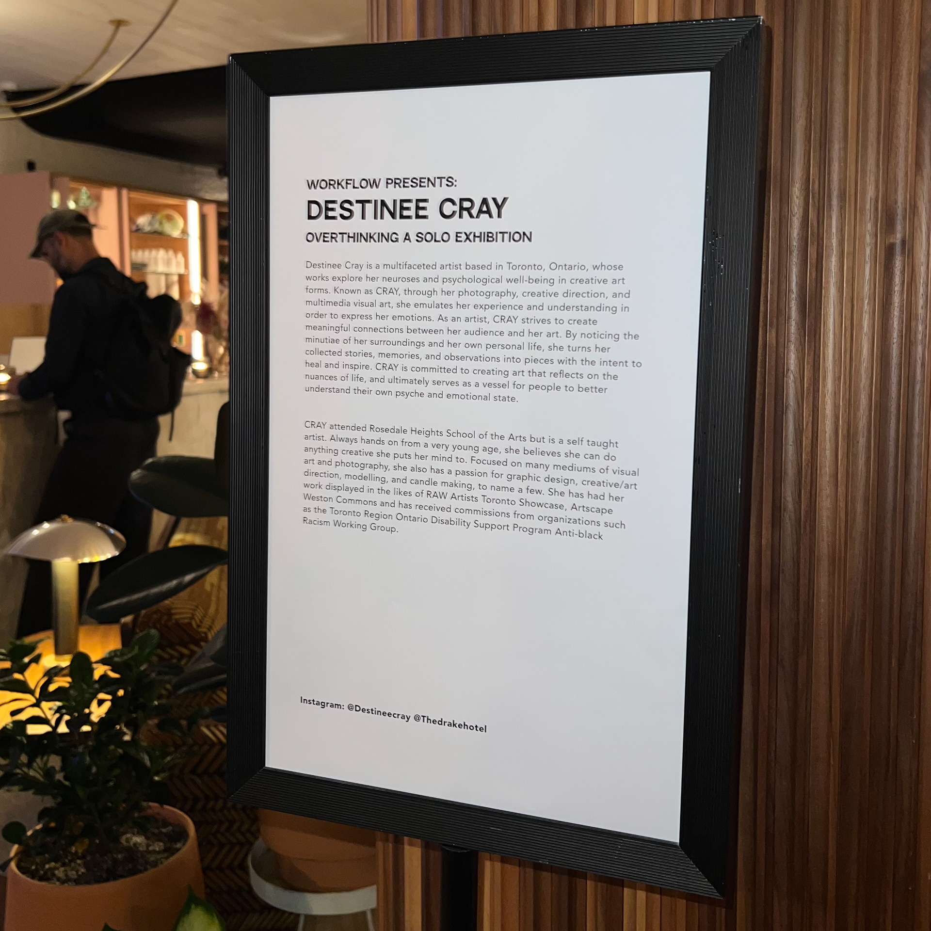 FIRST SOLO PHOTO EXHIBITION @ THE DRAKE HOTEL, 2023
