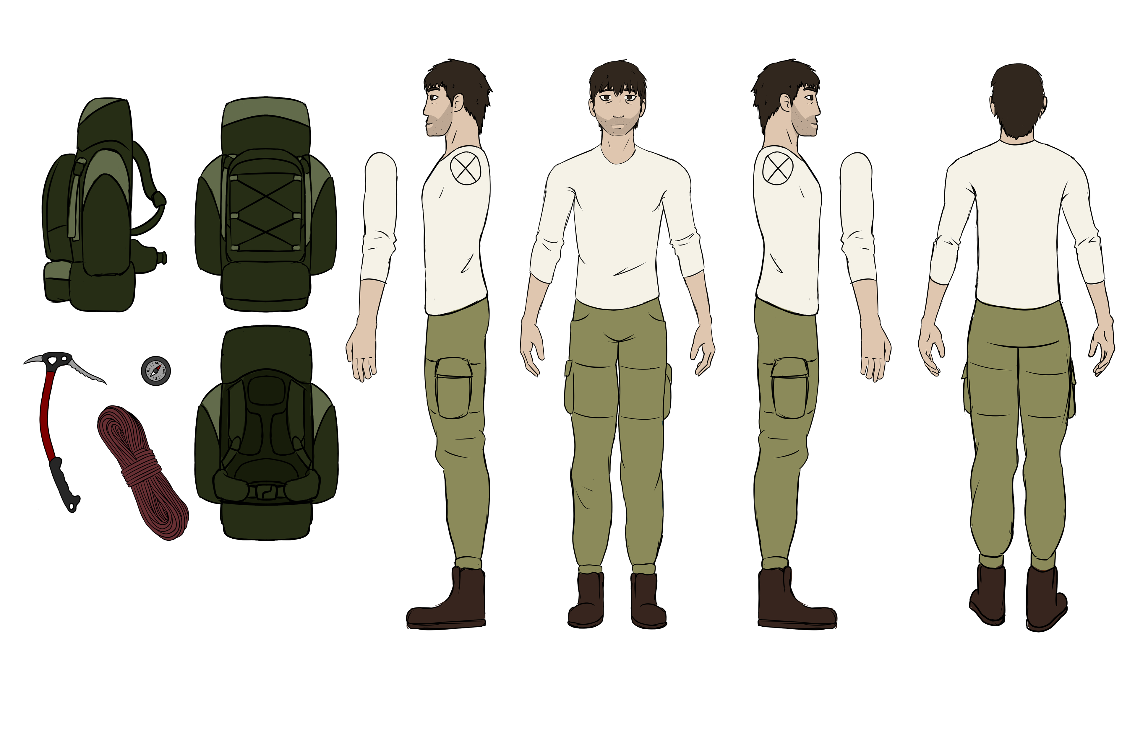 Character profile with props