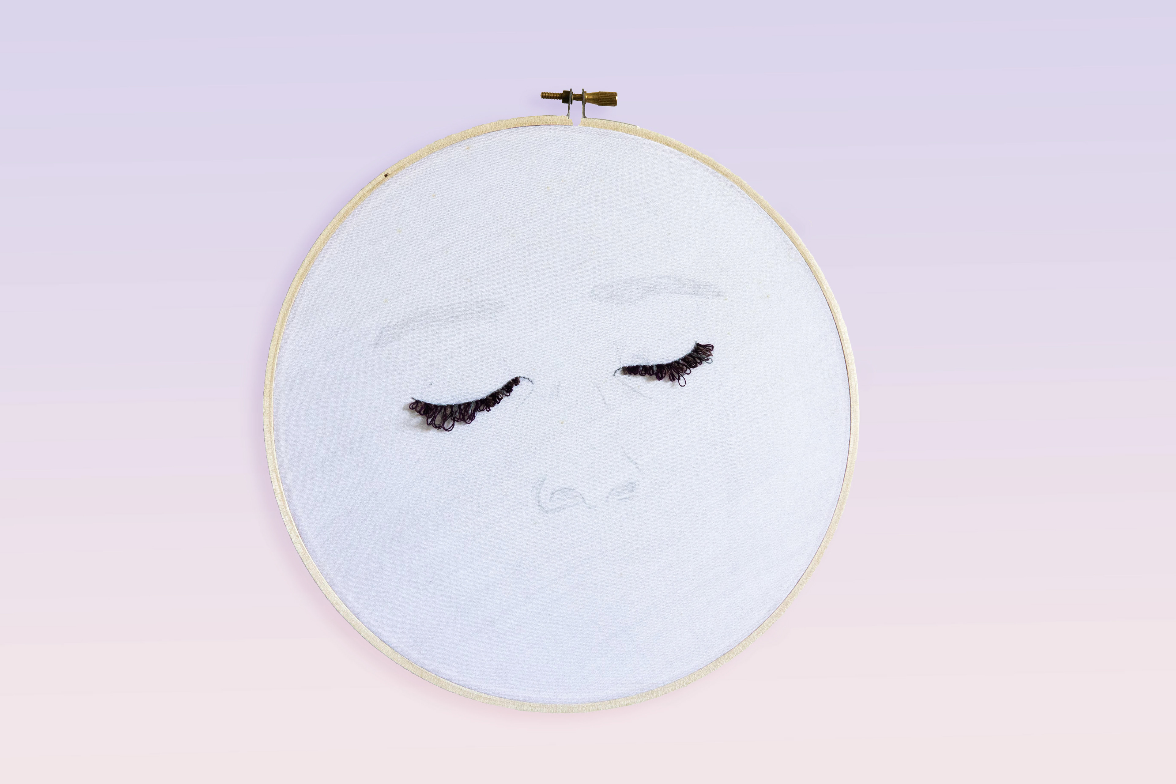 mornings, 9" diameter, embroidery floss, graphite, 2020