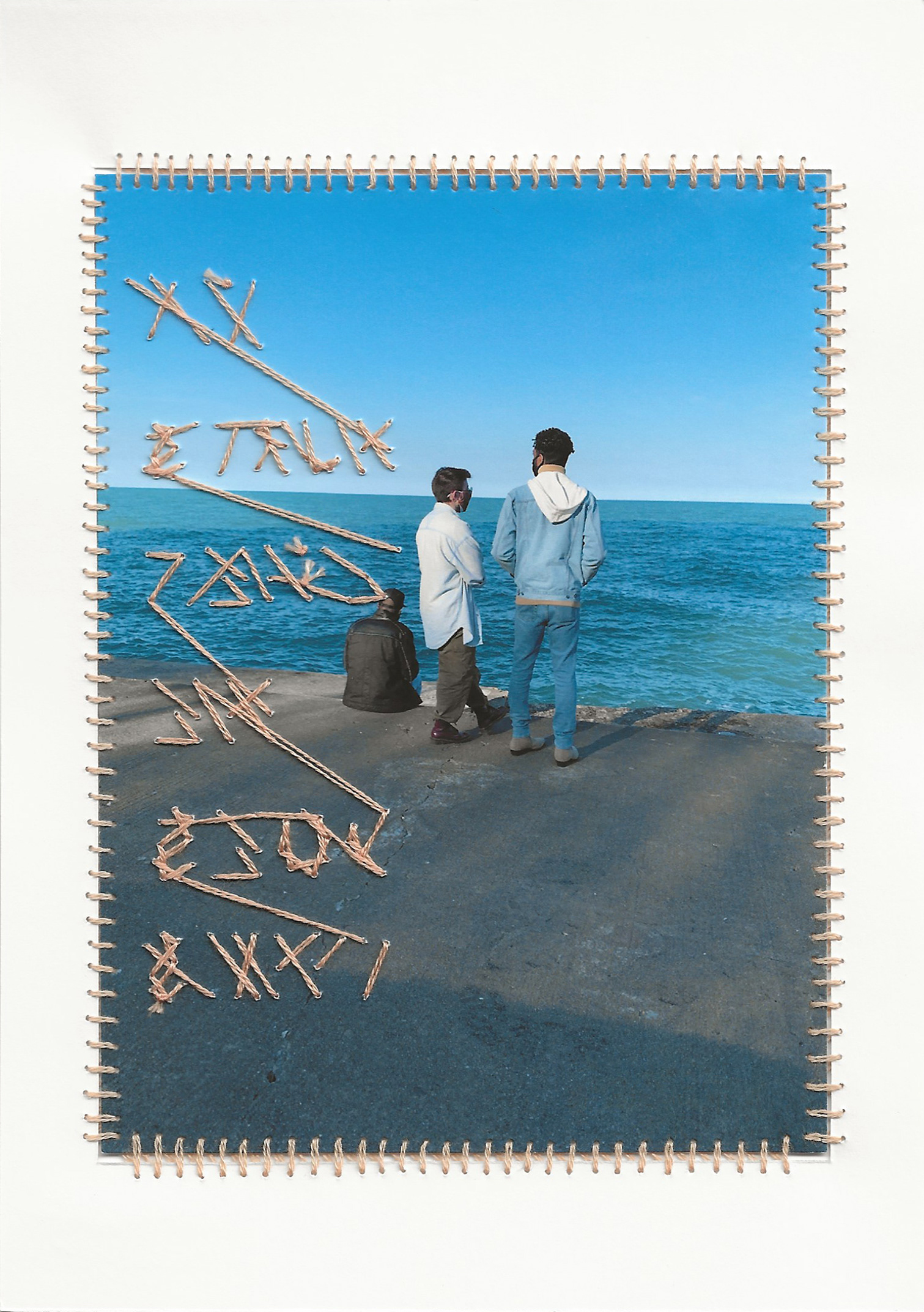 it hurts when he does this, 7” x 5”, Premium Matte Paper, Inkjet Print, Embroidery Floss, Pain, 2022-2023