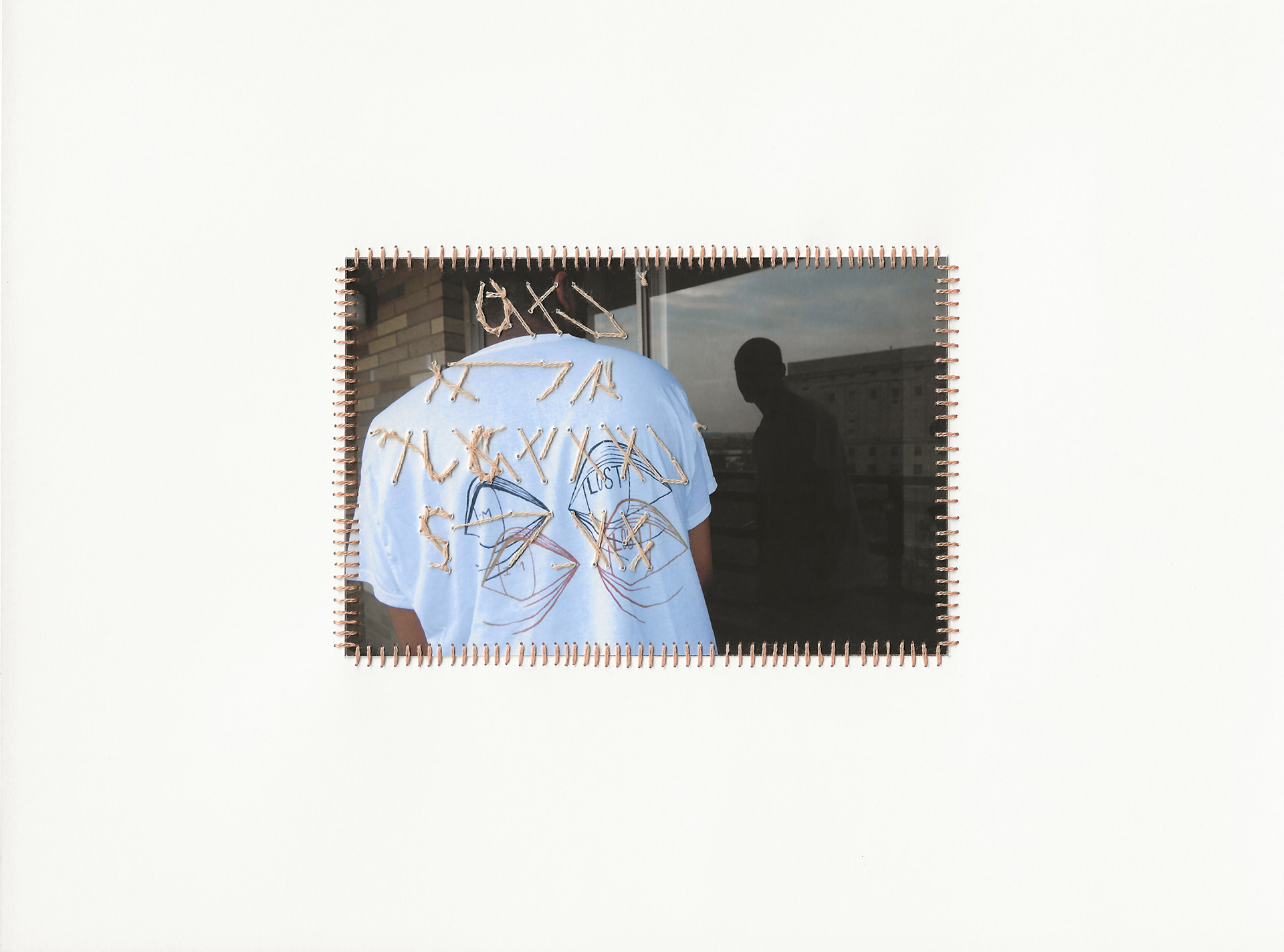  Who Am I Without Him?, 8.5” x 11”, Premium Matte Paper, Inkjet Print, Embroidery Floss, Doubt, 2022-2024