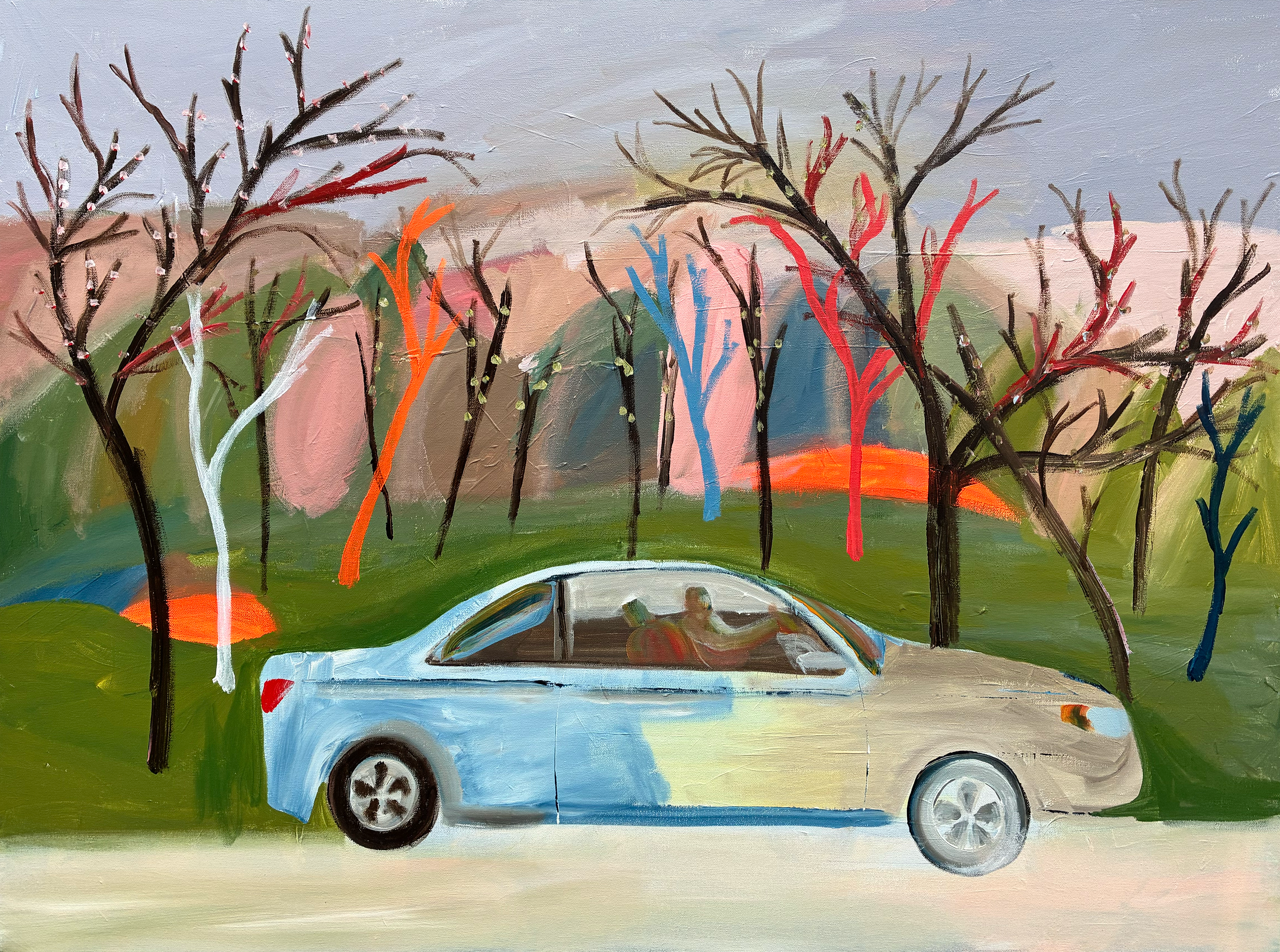 Going to Work, Acrylic on Canvas, 30" x 40", 2026