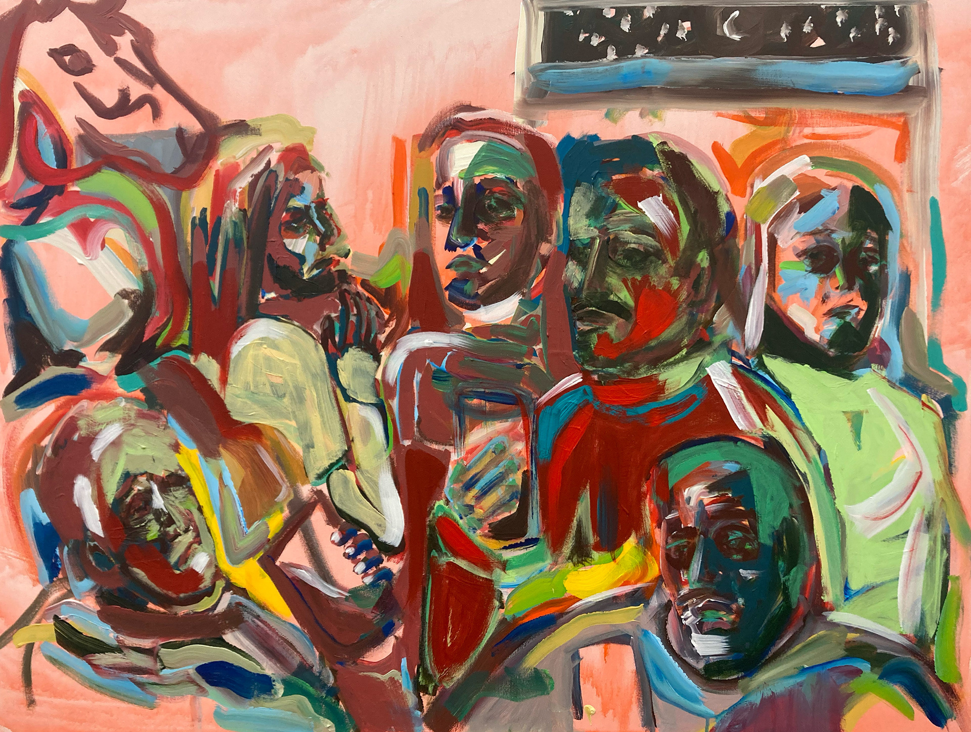 Arcata Bar, 36” x 48”, Acrylic on Canvas, 2024