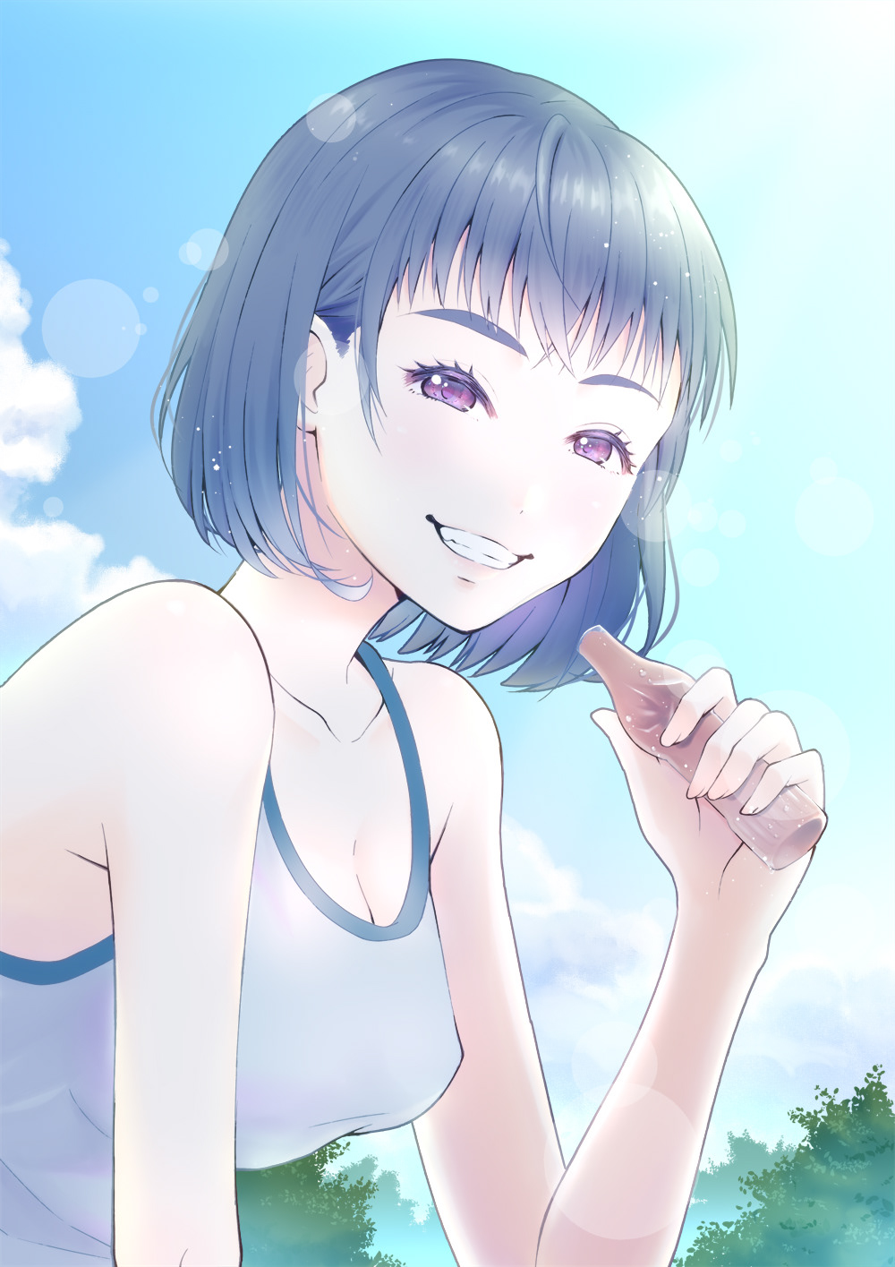 パピコを食べる女の子