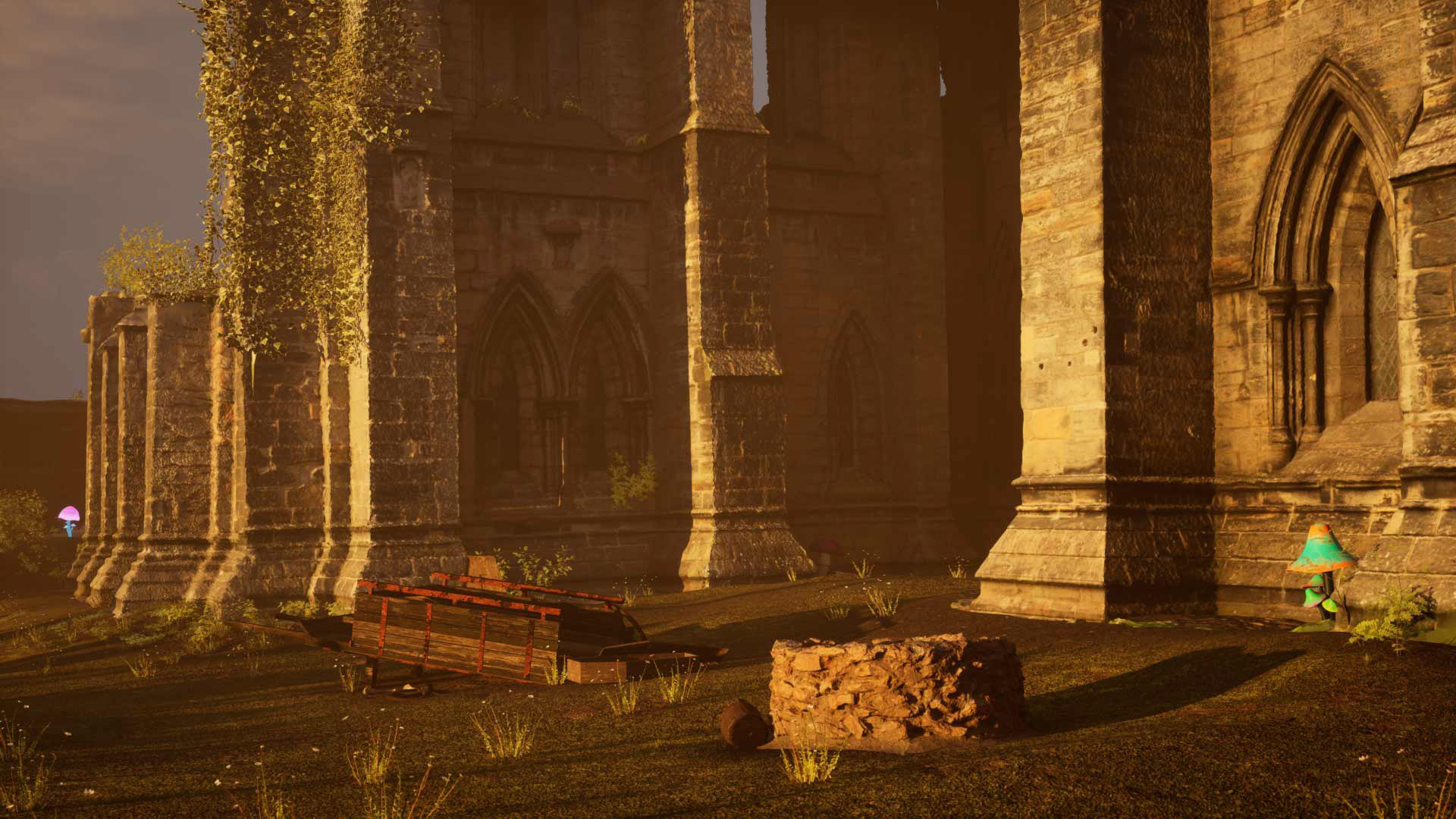 Realistic Wagon and Cathedral
