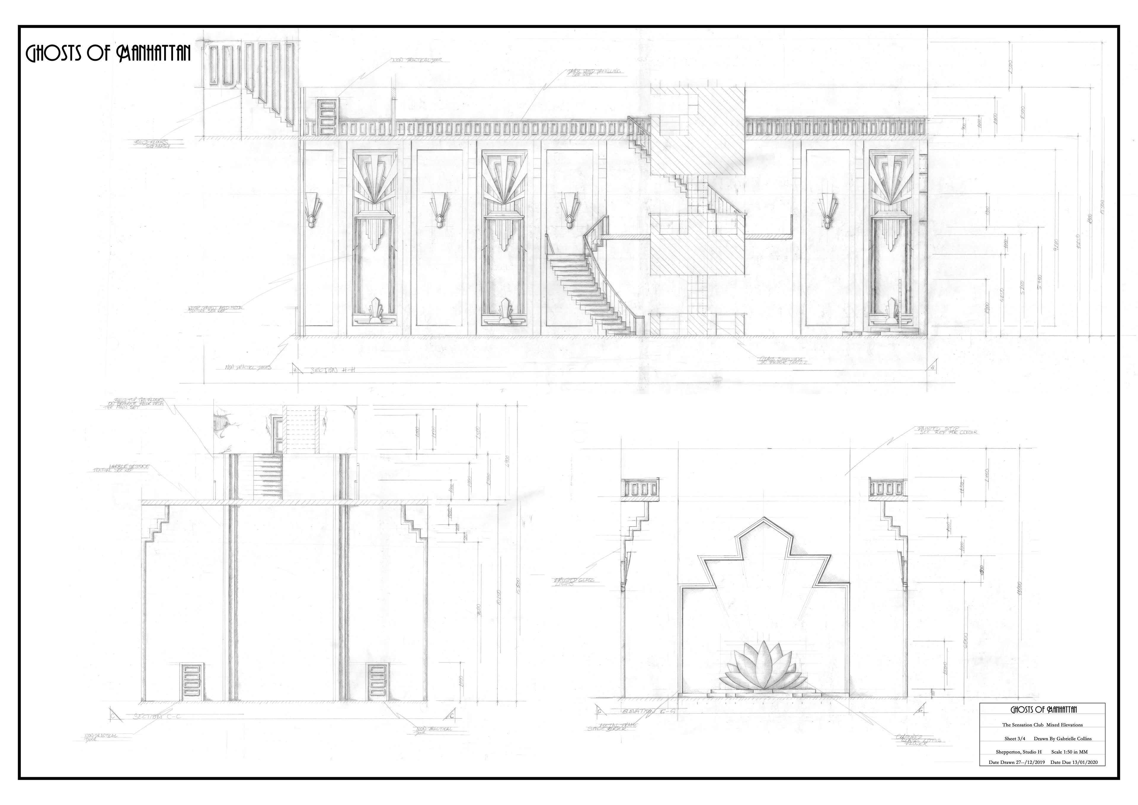 The Sensation Club Sections and Elevations