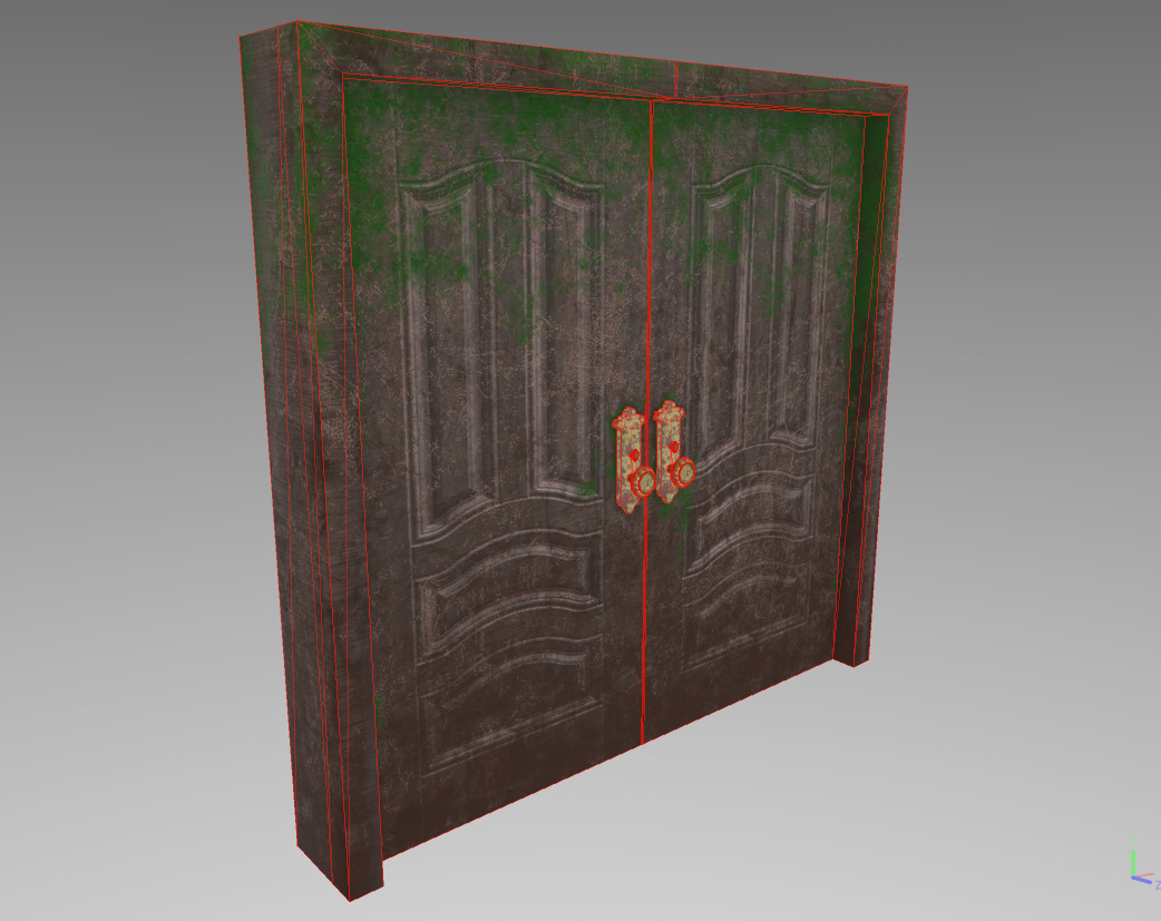 Non-practical Wireframe Double Door